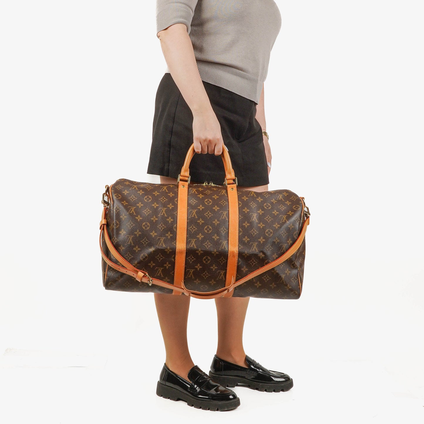 Louis Vuitton Keepall 50 Bandoulière Monogram Canvas Travel Bag