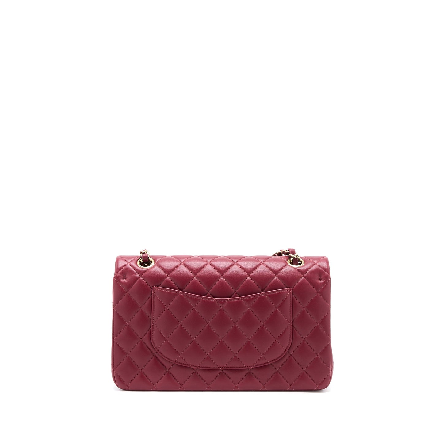 Chanel Medium Classic Flap Bag Lambskin Dark Red L (Microchip)