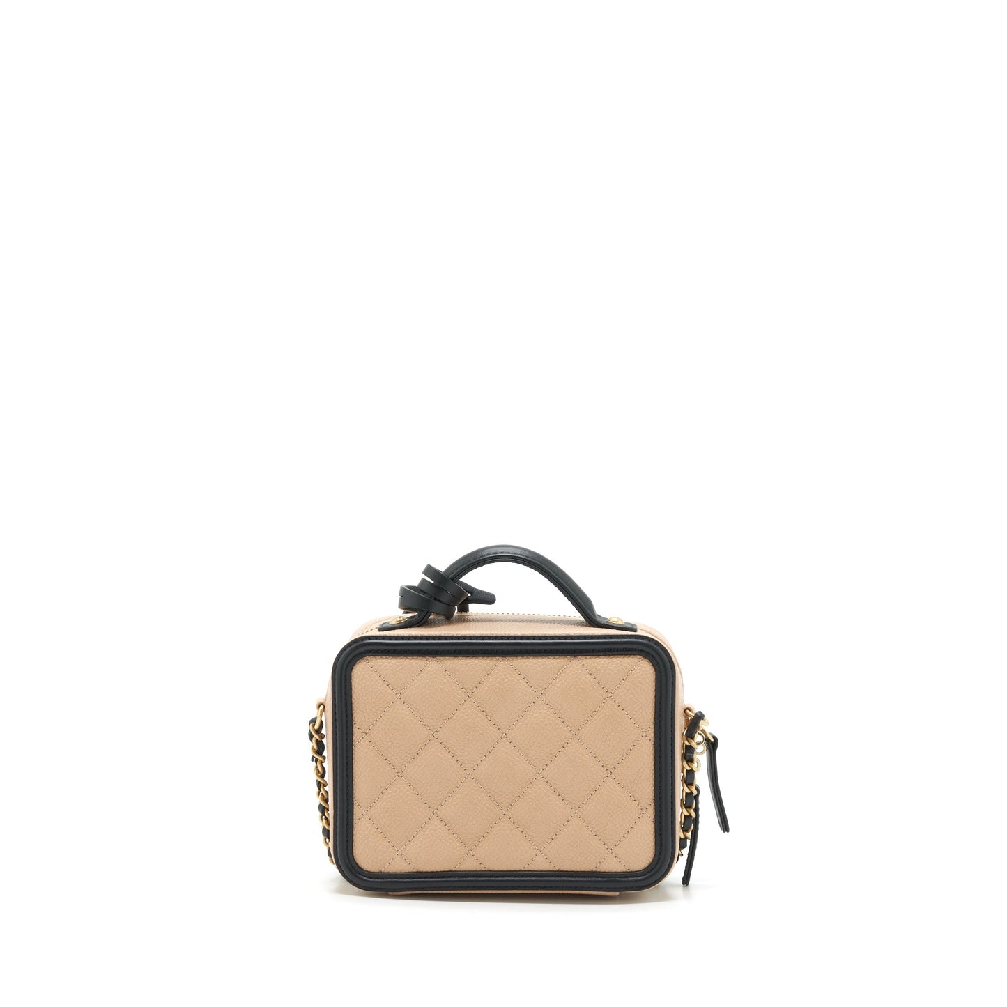Chanel Mini Vanity Filigree Caviar Beige / Black L