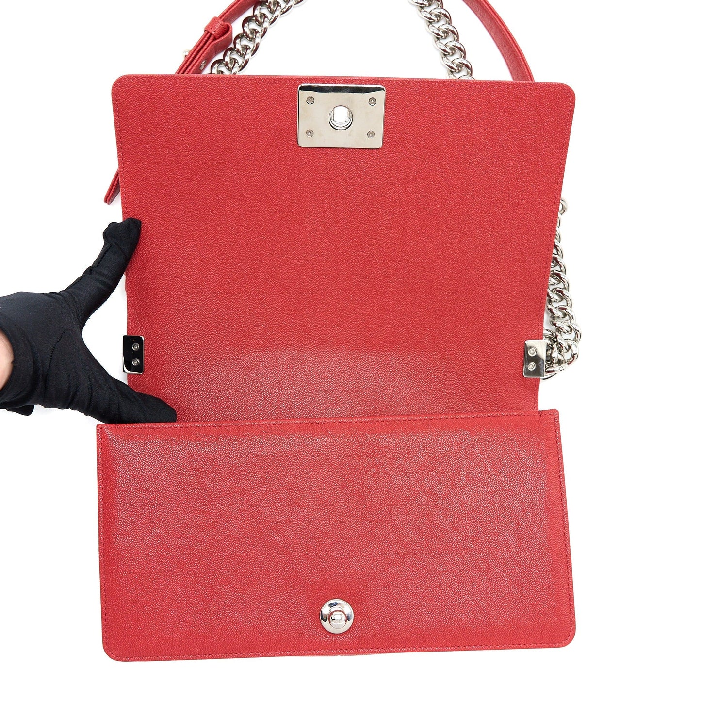 Chanel Medium Boy Bag Caviar Red