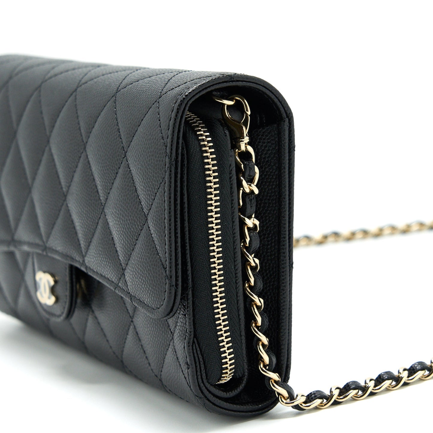 Chanel 3 In 1 Wallet On Chain Black Caviar L