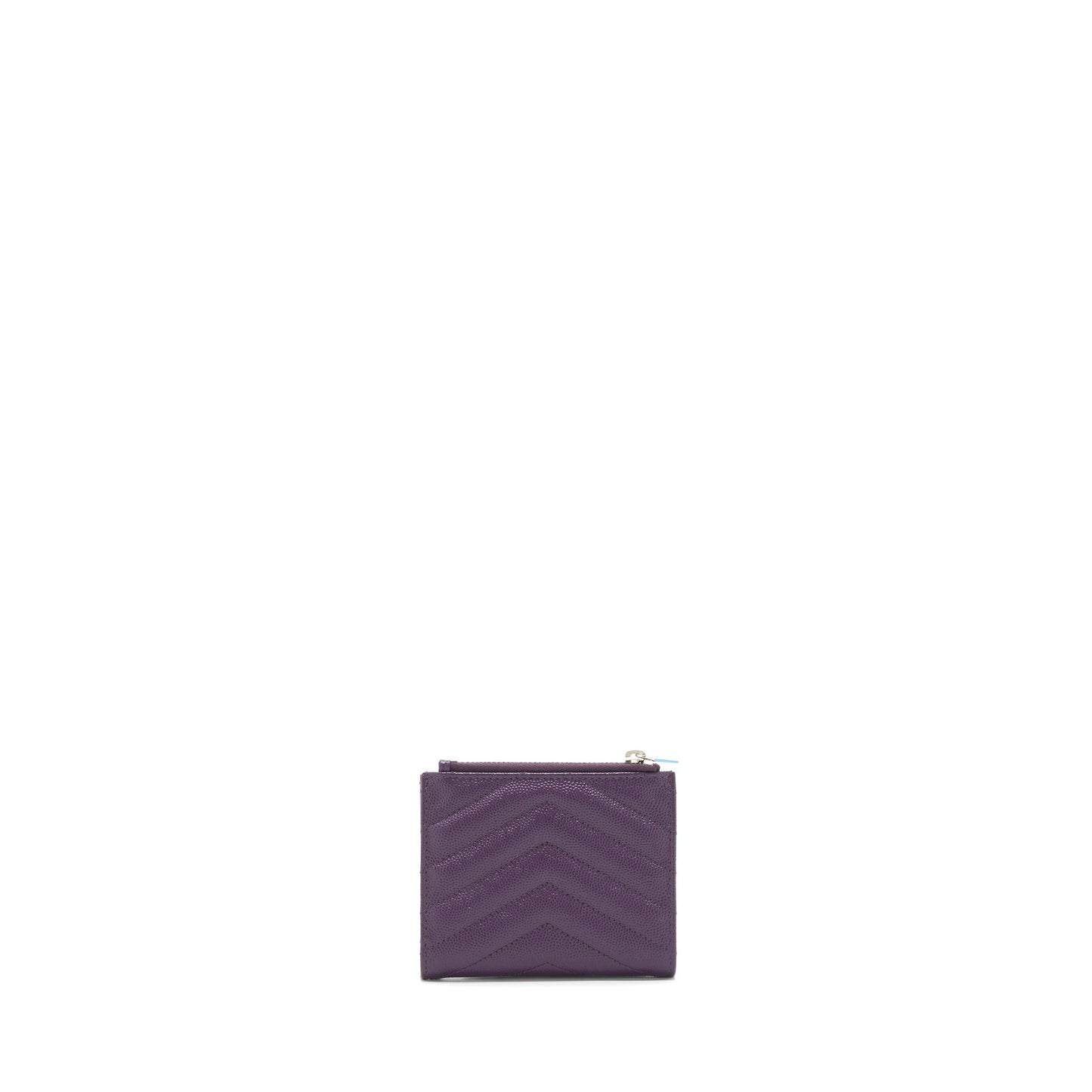 Saint Laurent Quilted Monogram Bi-fold Wallet Dark Purple