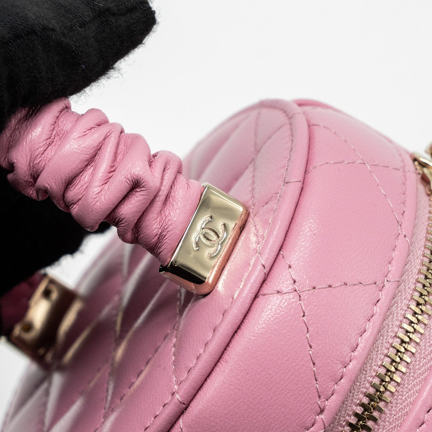 Chanel Top Handle Vanity Case Lambskin Pink L