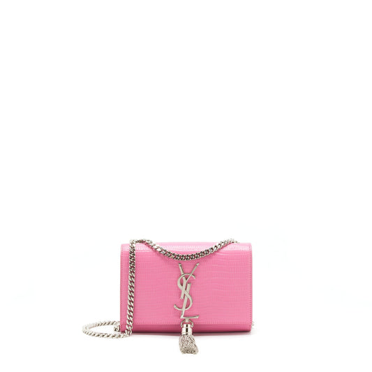Saint Laurent / Mini Kate Tassel Embossed Calfskin Pink