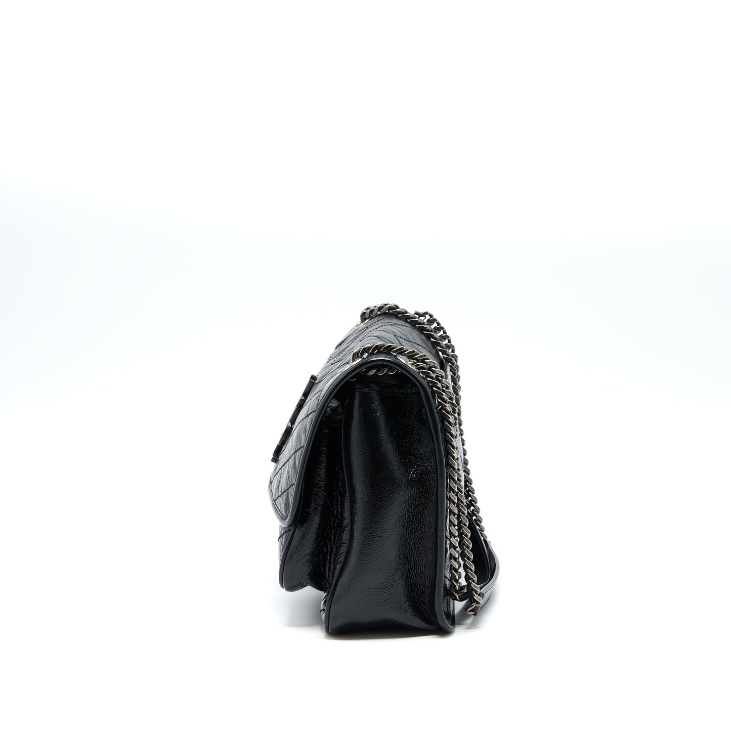 Saint Laurent Medium Niki Chain Purse Aged Calfskin Black Ruthenium Hardware
