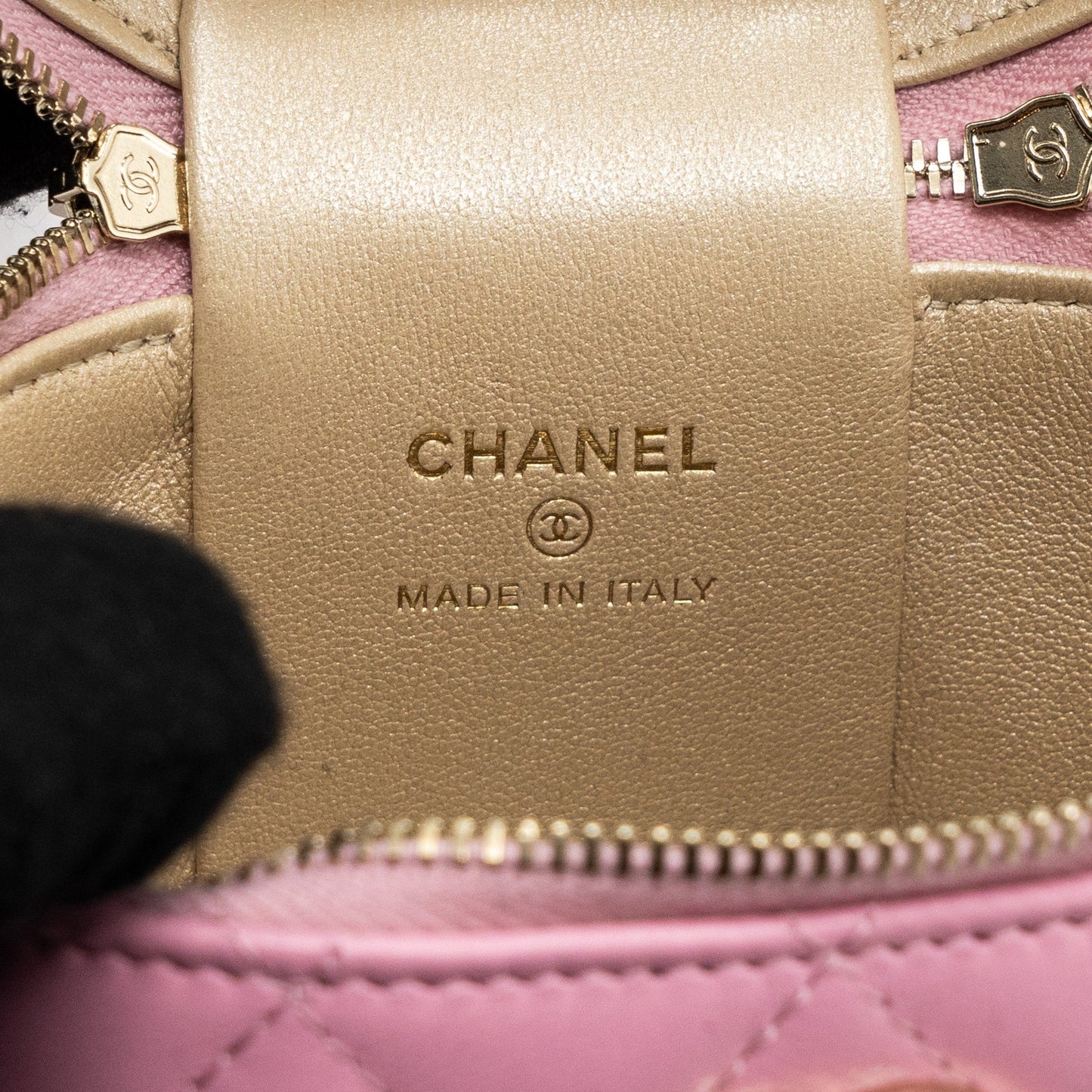Chanel Top Handle Vanity Case Lambskin Pink L