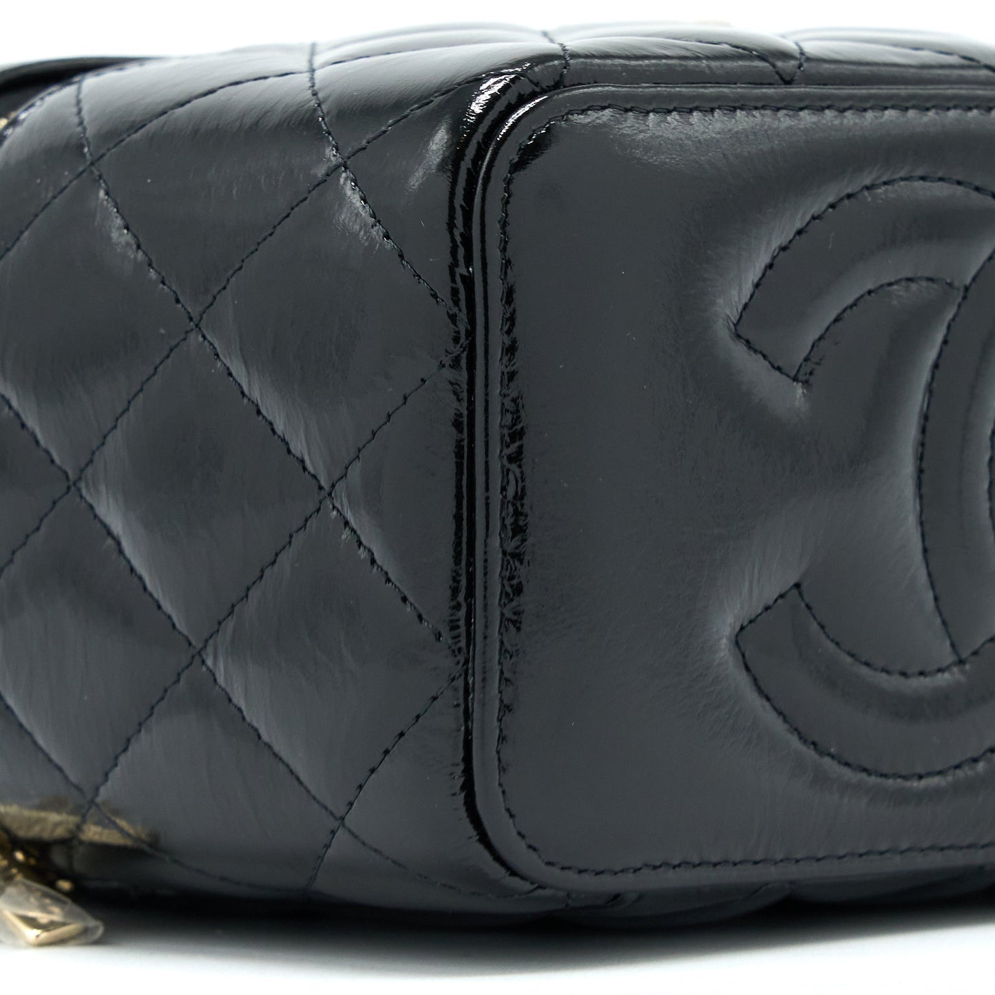Chanel Vanity Case Glazed Lambskin Black L