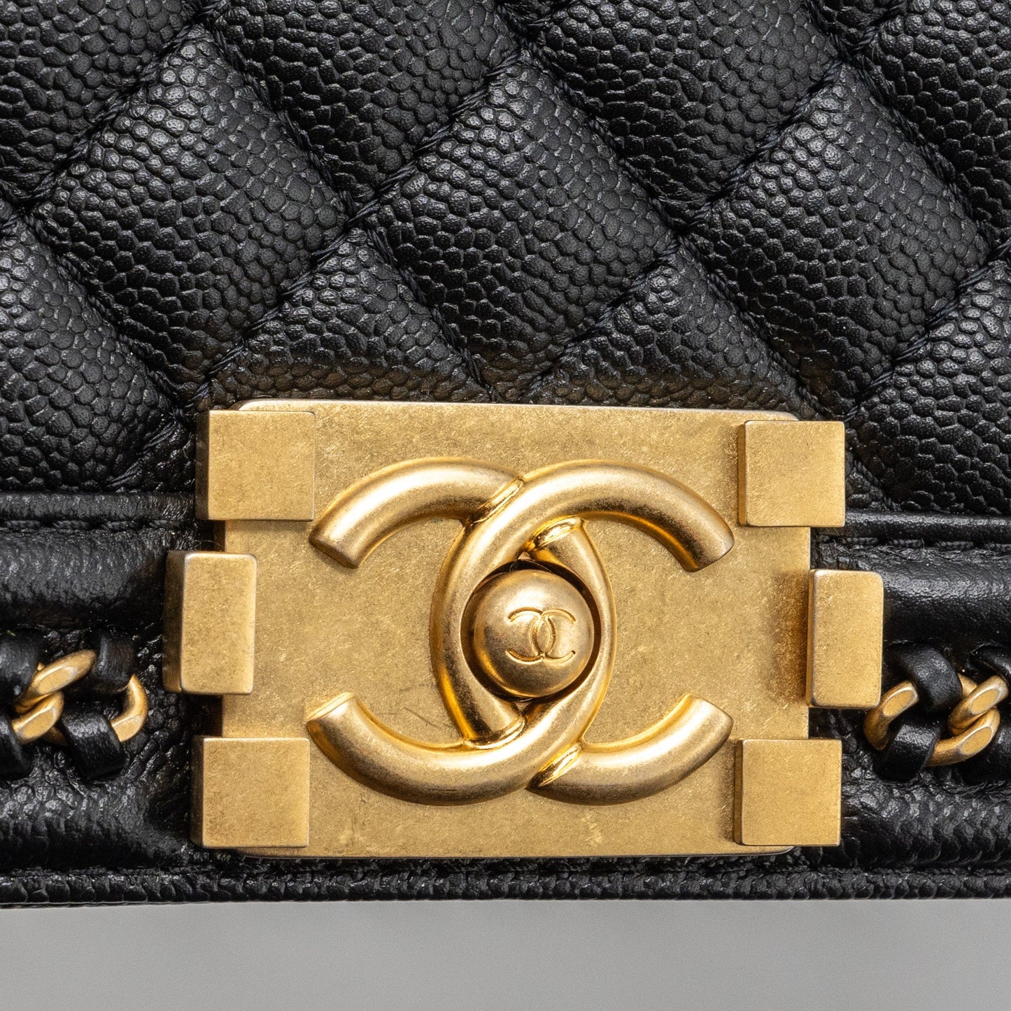 Chanel Medium Boy Bag Limited Edition Caviar Black  (microchip)