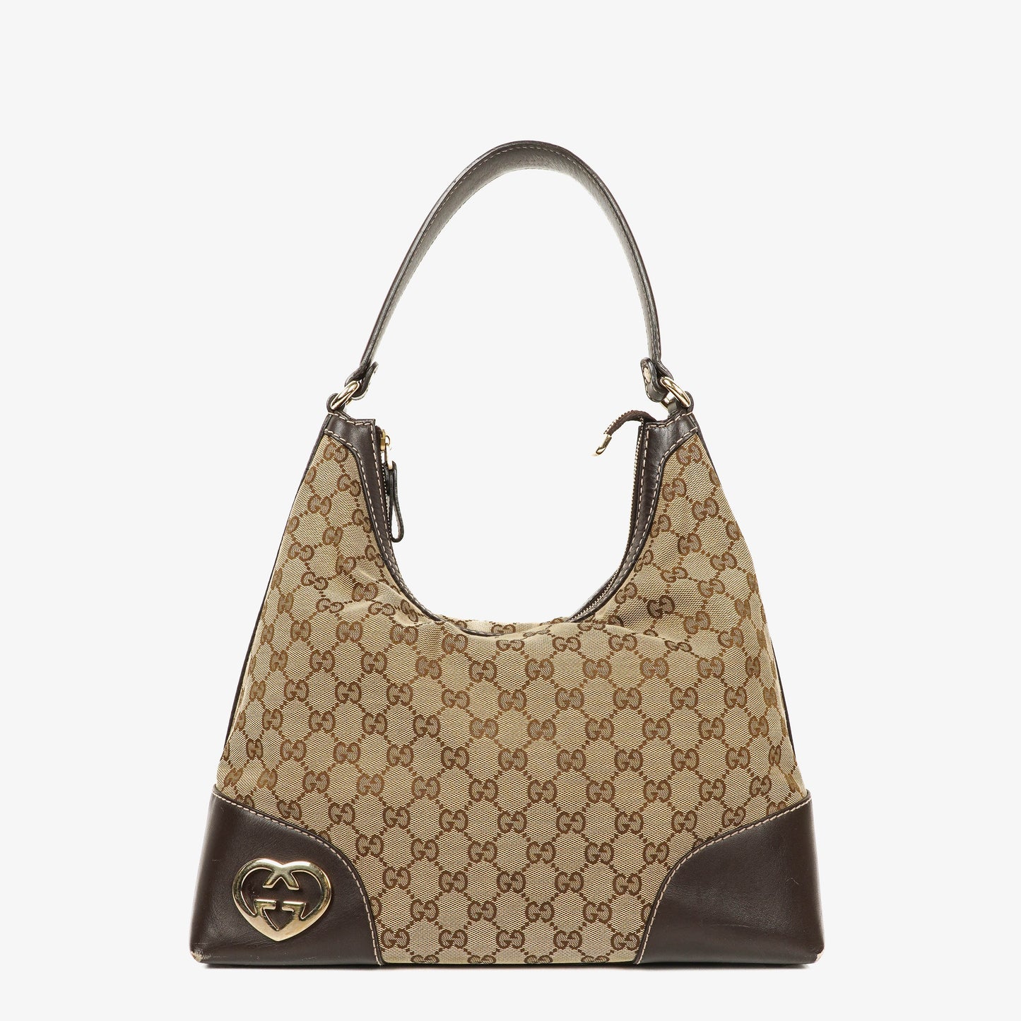Gucci Lovely Medium Beige/Ebony GG Canvas Hobo Bag