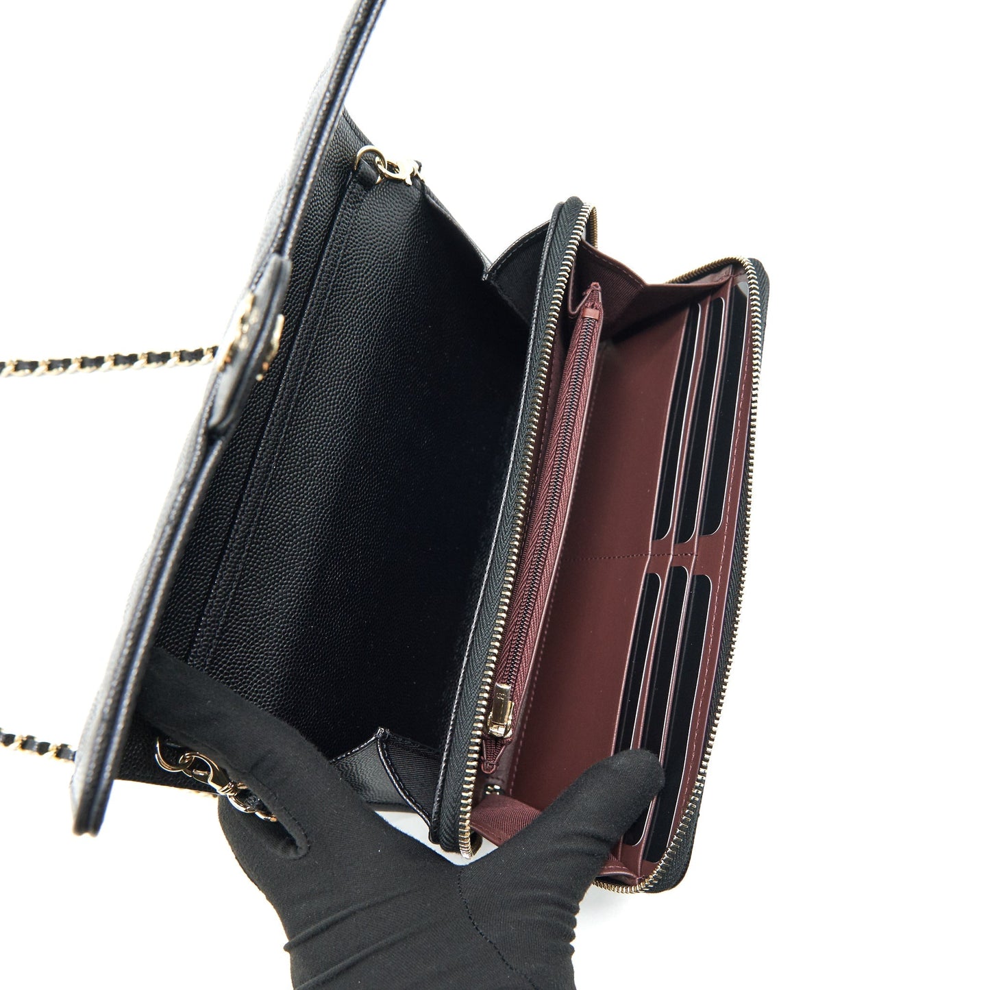 Chanel 3 In 1 Wallet On Chain Black Caviar L