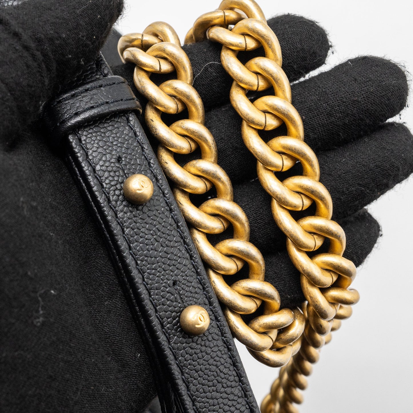 Chanel Medium Boy Bag Limited Edition Caviar Black  (microchip)