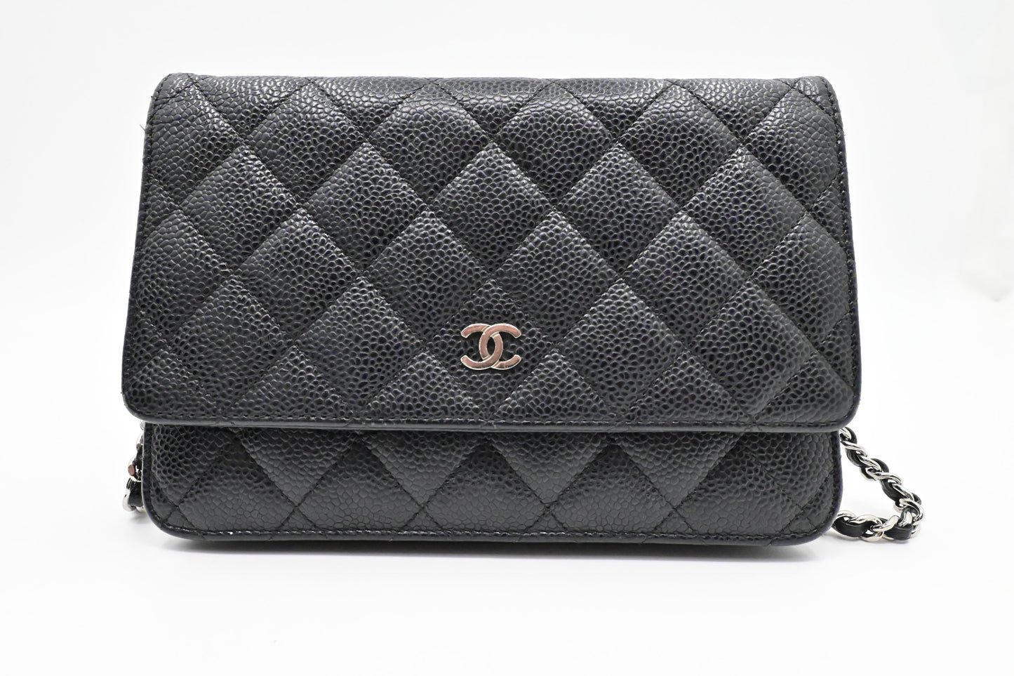 Chanel Wallet on Chain in Black MattelassÃÂ© Caviar Leather