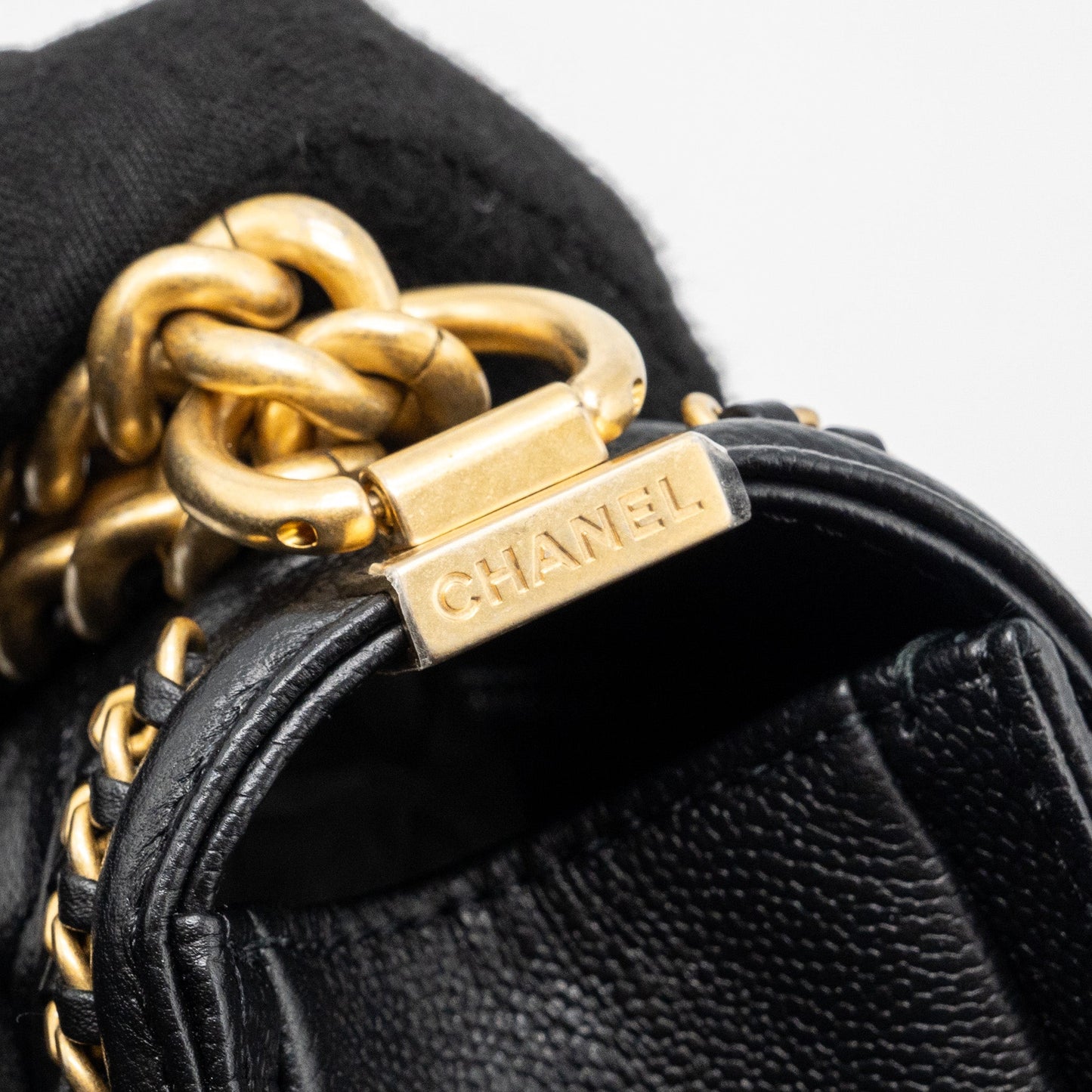 Chanel Medium Boy Bag Limited Edition Caviar Black  (microchip)