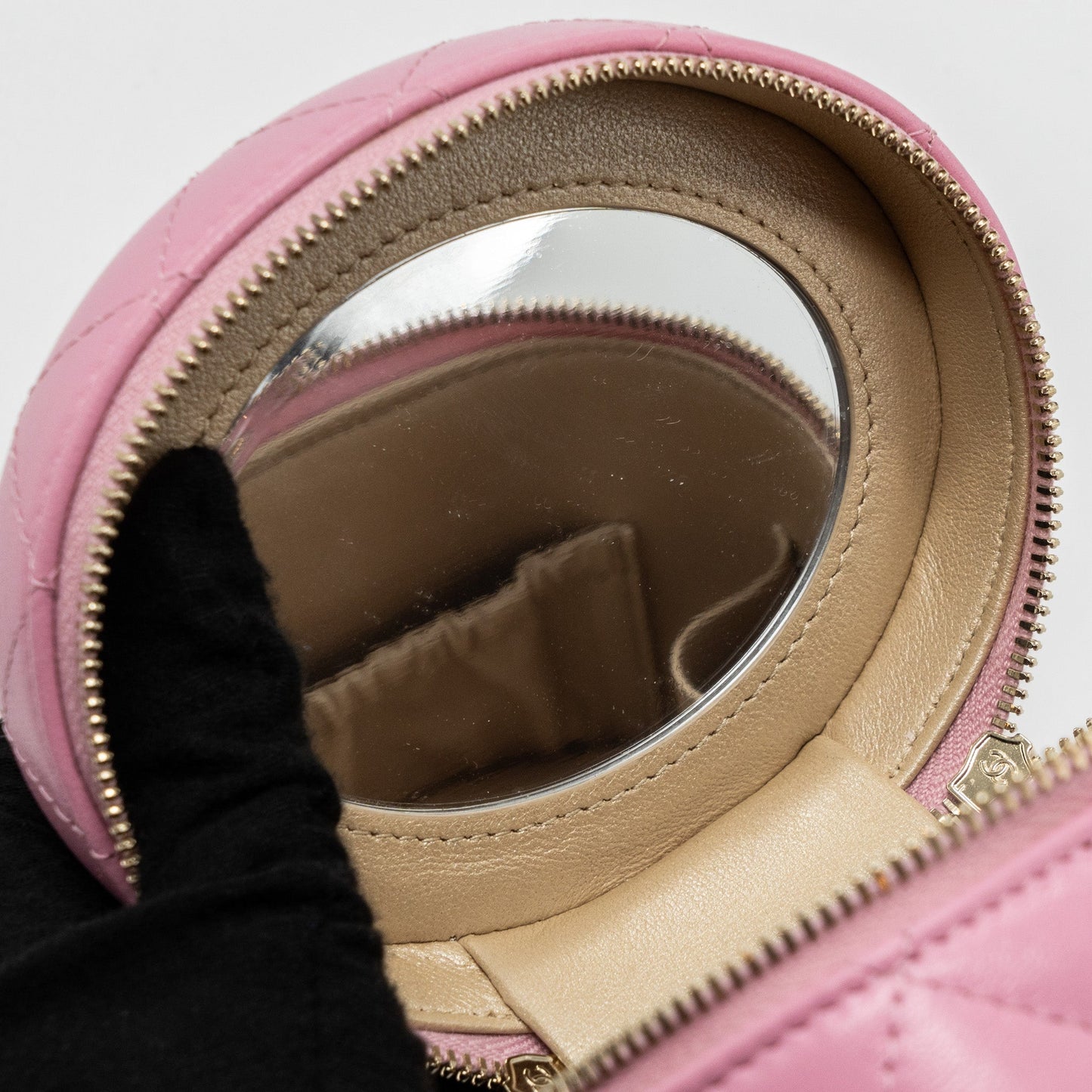 Chanel Top Handle Vanity Case Lambskin Pink L