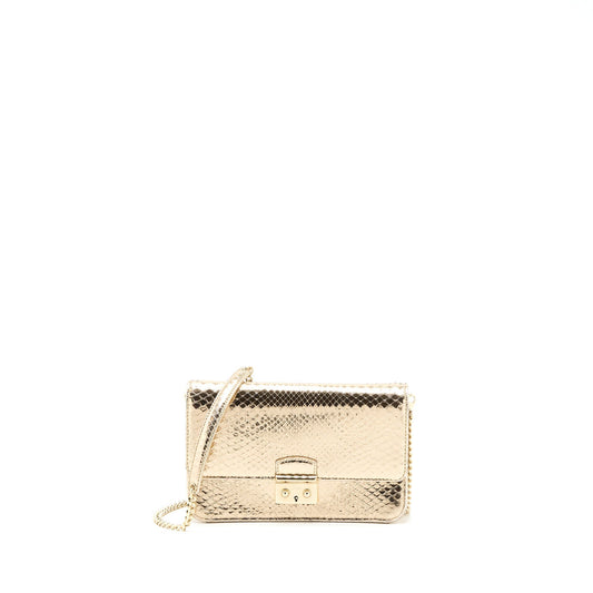 Dior Flap Purse with Chain Python Gold
