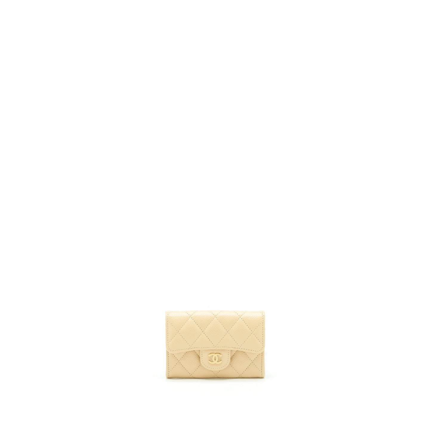 Chanel Classic Flap Card Holder Caviar Beige