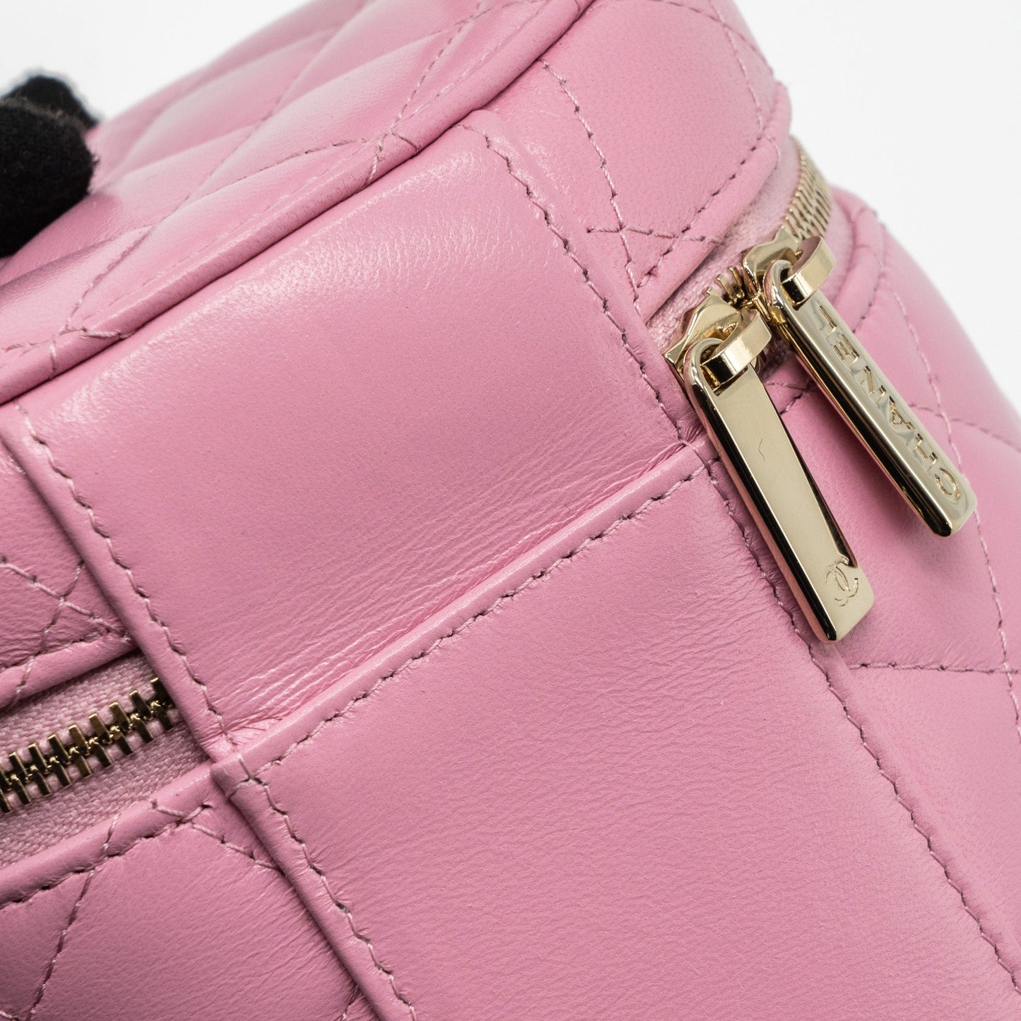 Chanel Top Handle Vanity Case Lambskin Pink L