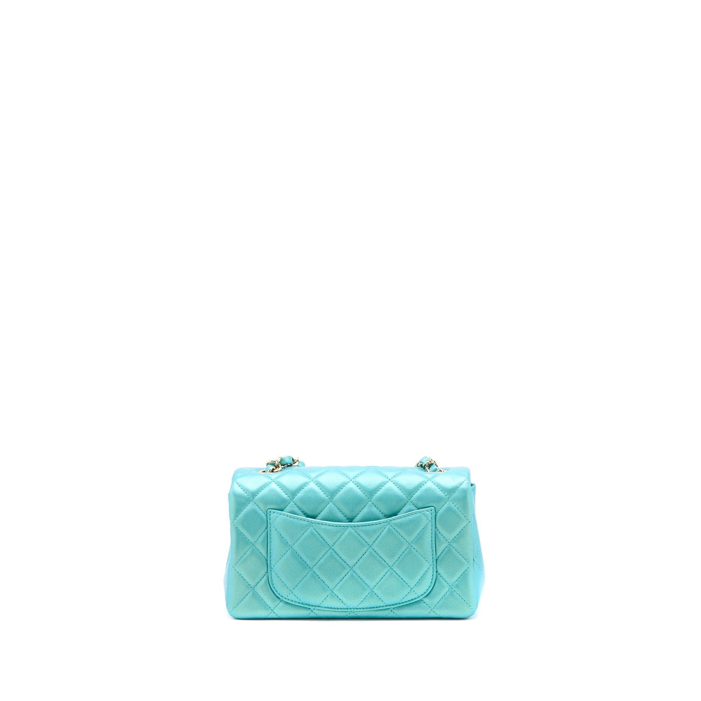 Chanel 21S Mini Rectangular Flap Bag Calfskin Iridescent Green L