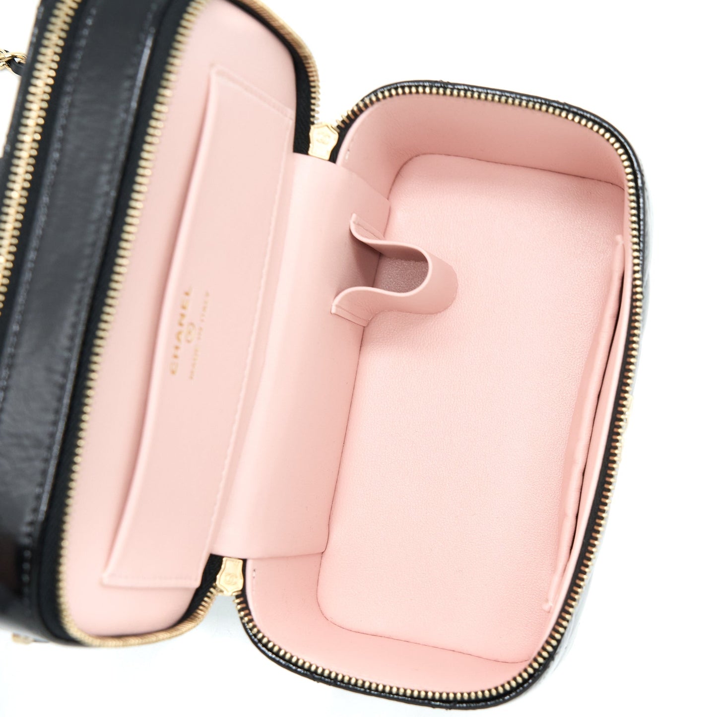 Chanel Vanity Case Glazed Lambskin Black L