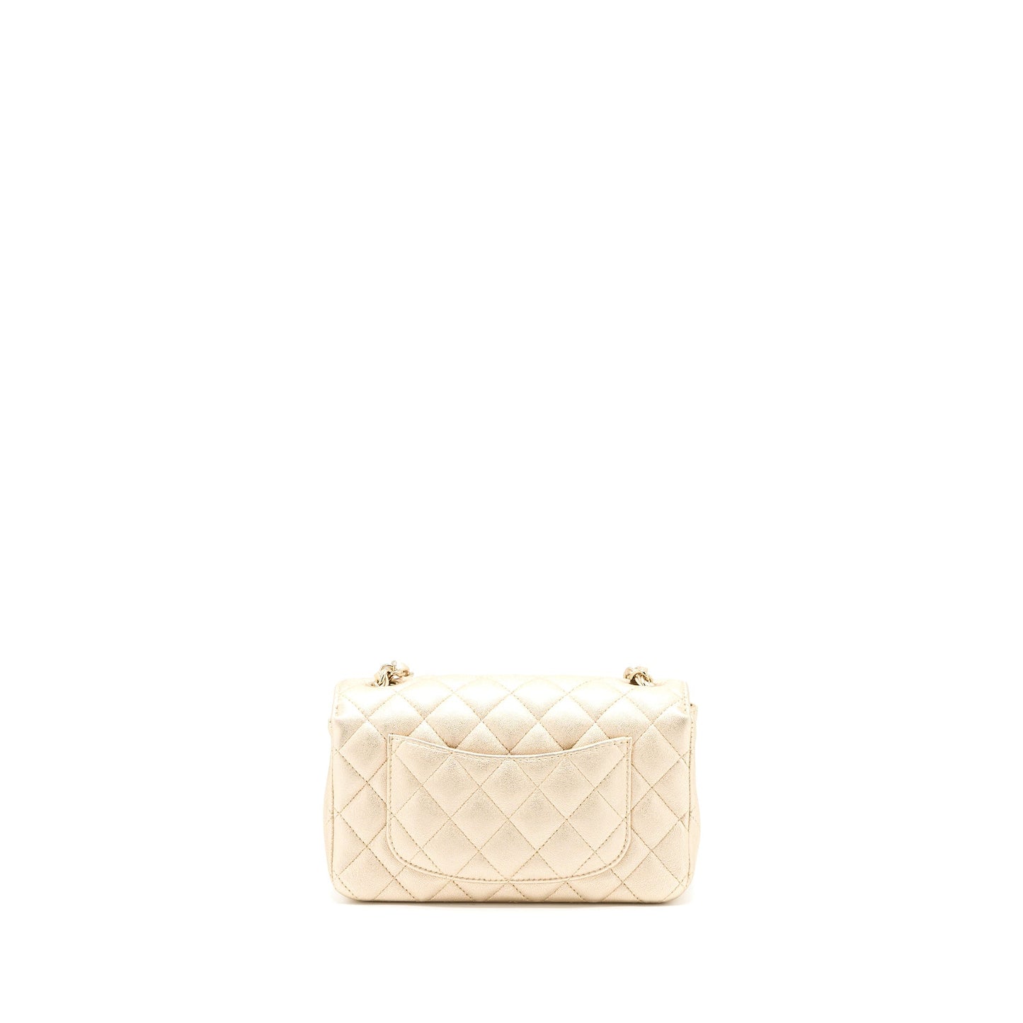 Chanel 21P Mini Rectangular Flap Bag Grained Lambskin Gold L
