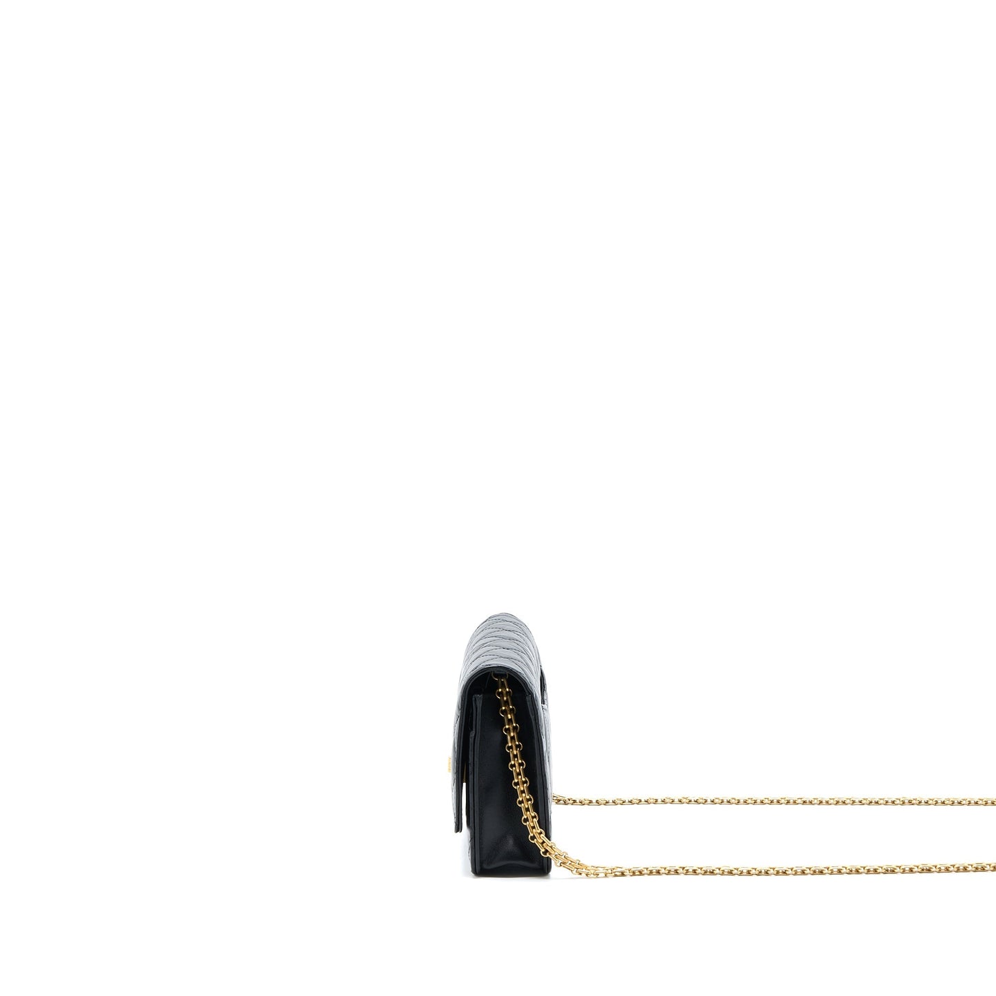 Chanel 2.55 Reissue Wallet on Chain Aged Calfskin Black Brushed  (Microchip)