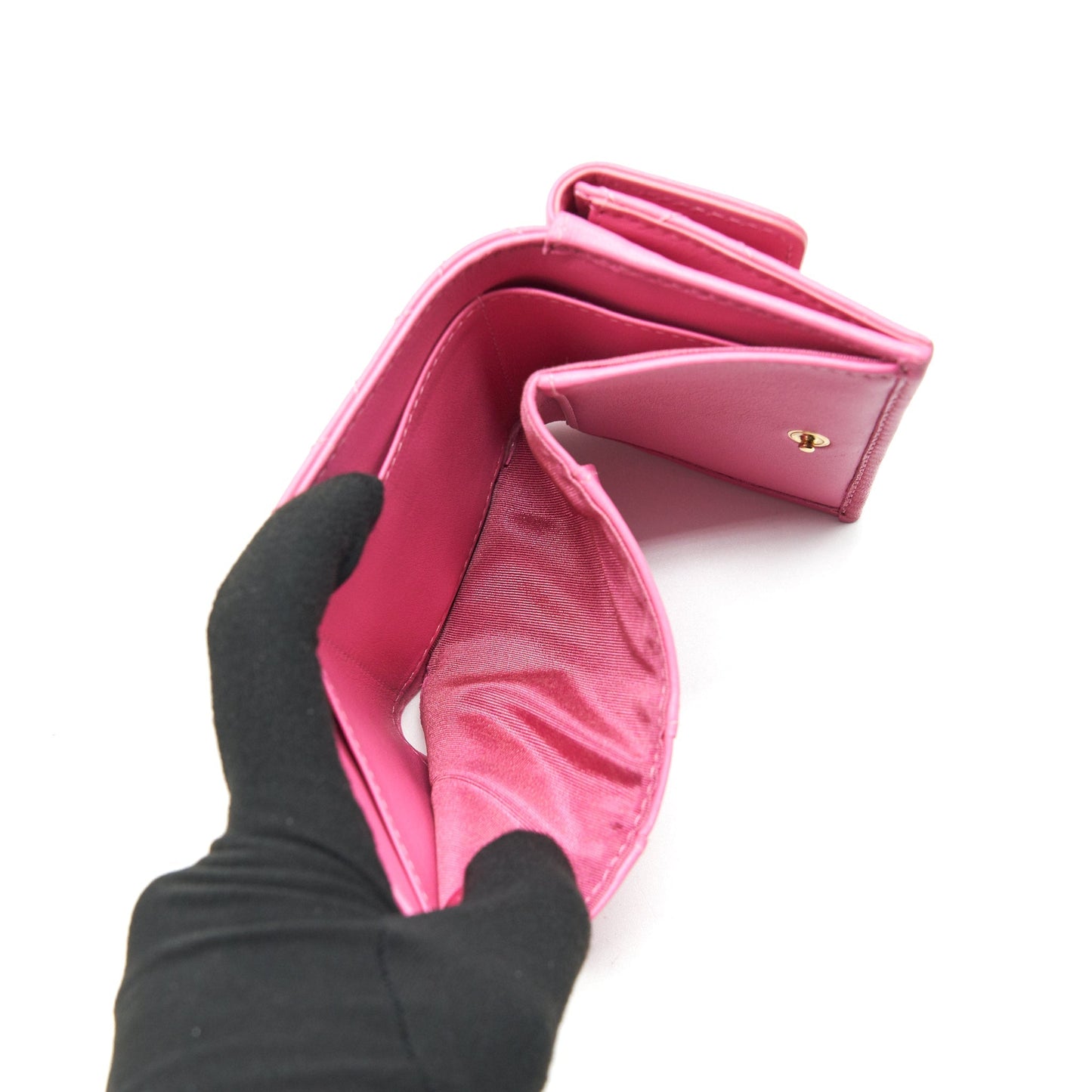Chanel Boy Small Wallet Pink Brushed Lambskin