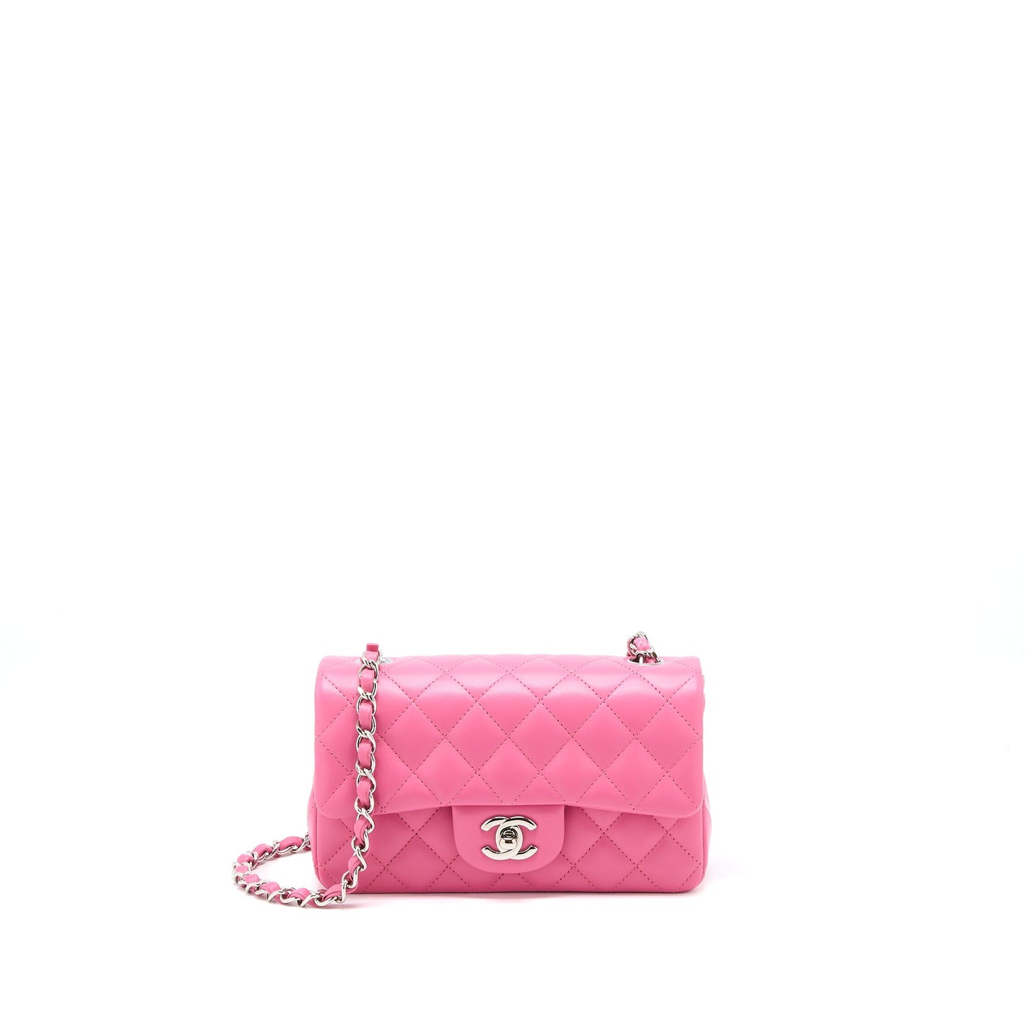 Chanel Classic Mini Rectangular Flap Bag Lambskin Pink