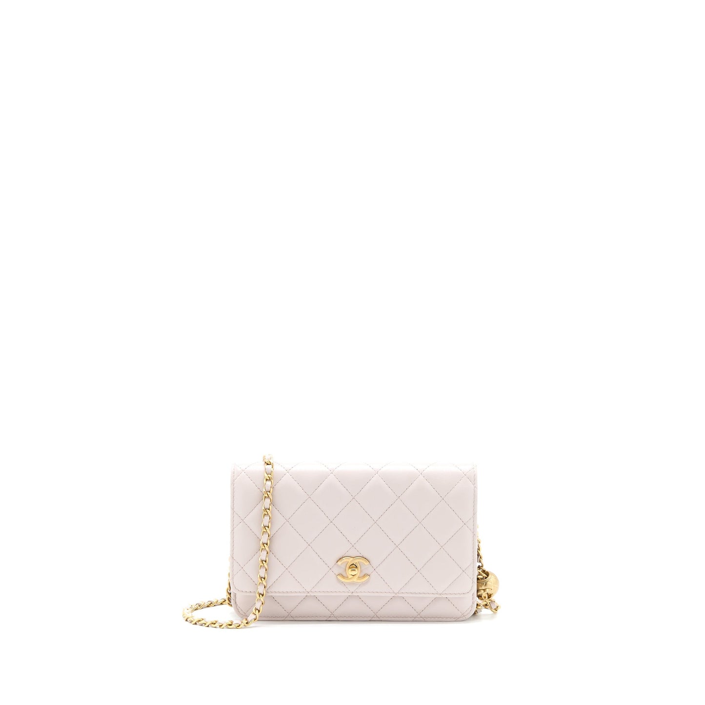 Chanel Pearl Crush Wallet on Chain Lambskin Lialic/Light Purple Brushed  (Microchip)