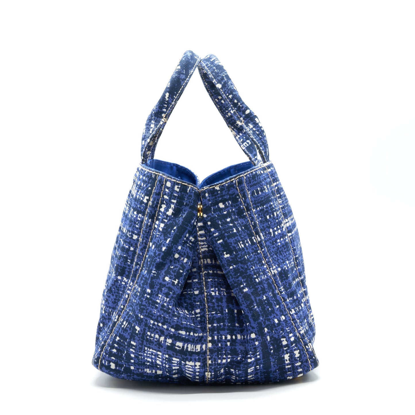 Prada Canvas Shopping Tote Purse Blue