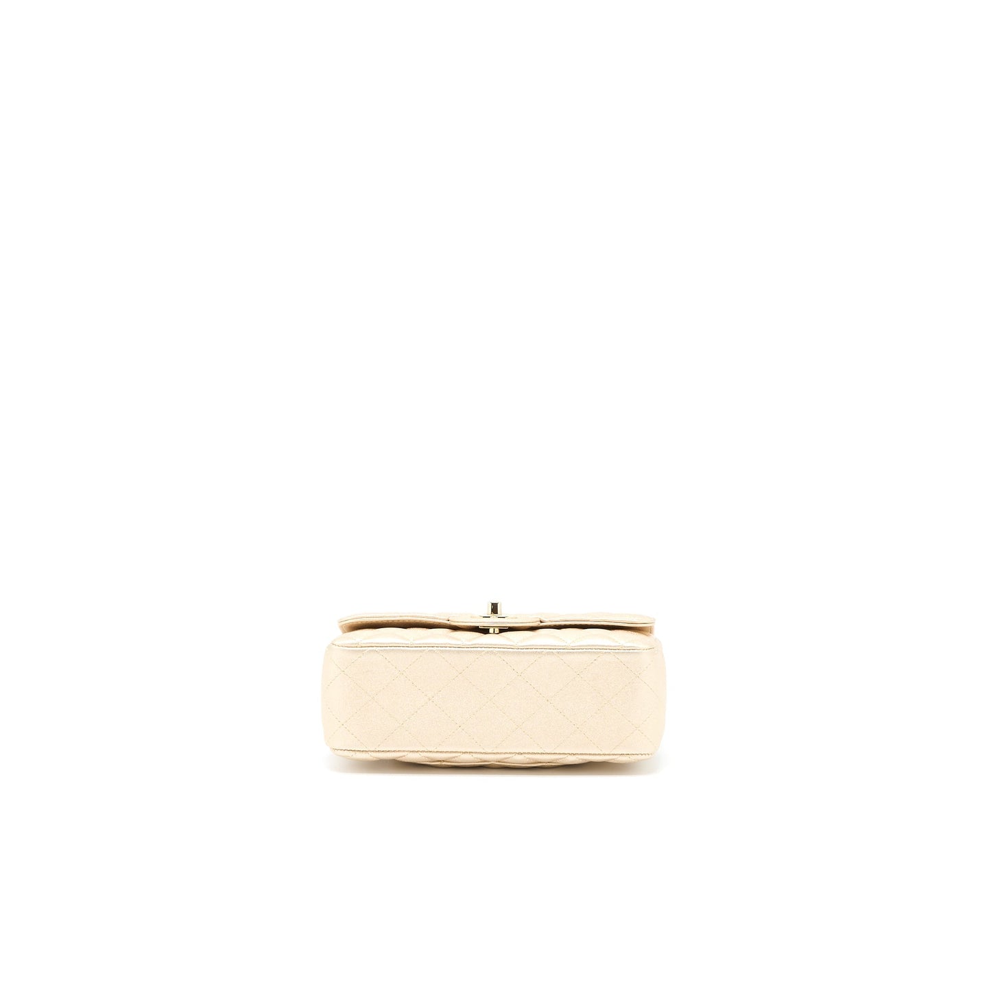Chanel 21P Mini Rectangular Flap Bag Grained Lambskin Gold L