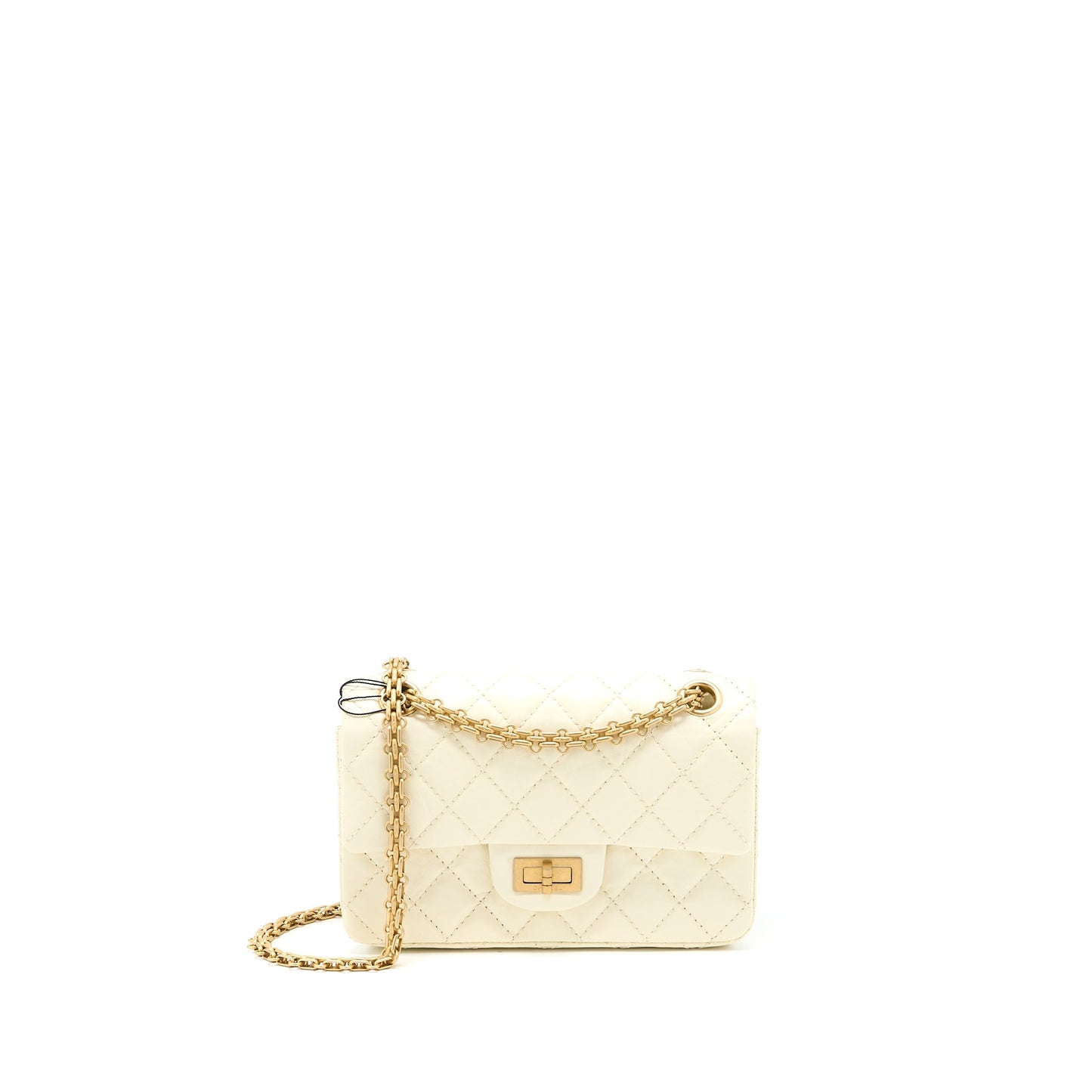 Chanel 20A Mini 2.55 Reissue Flap Bag Aged Calfskin Creamy White Brushed