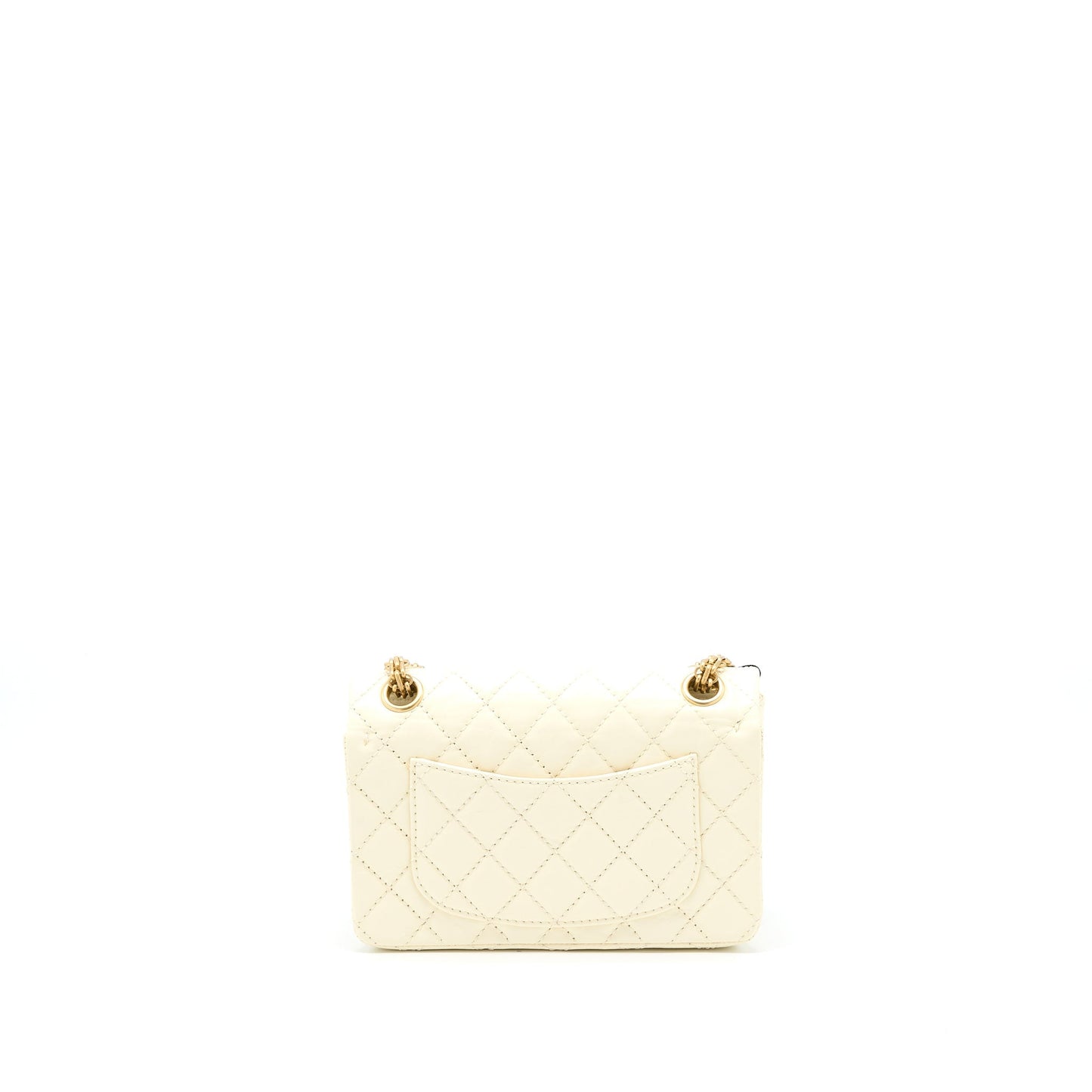 Chanel 20A Mini 2.55 Reissue Flap Bag Aged Calfskin Creamy White Brushed