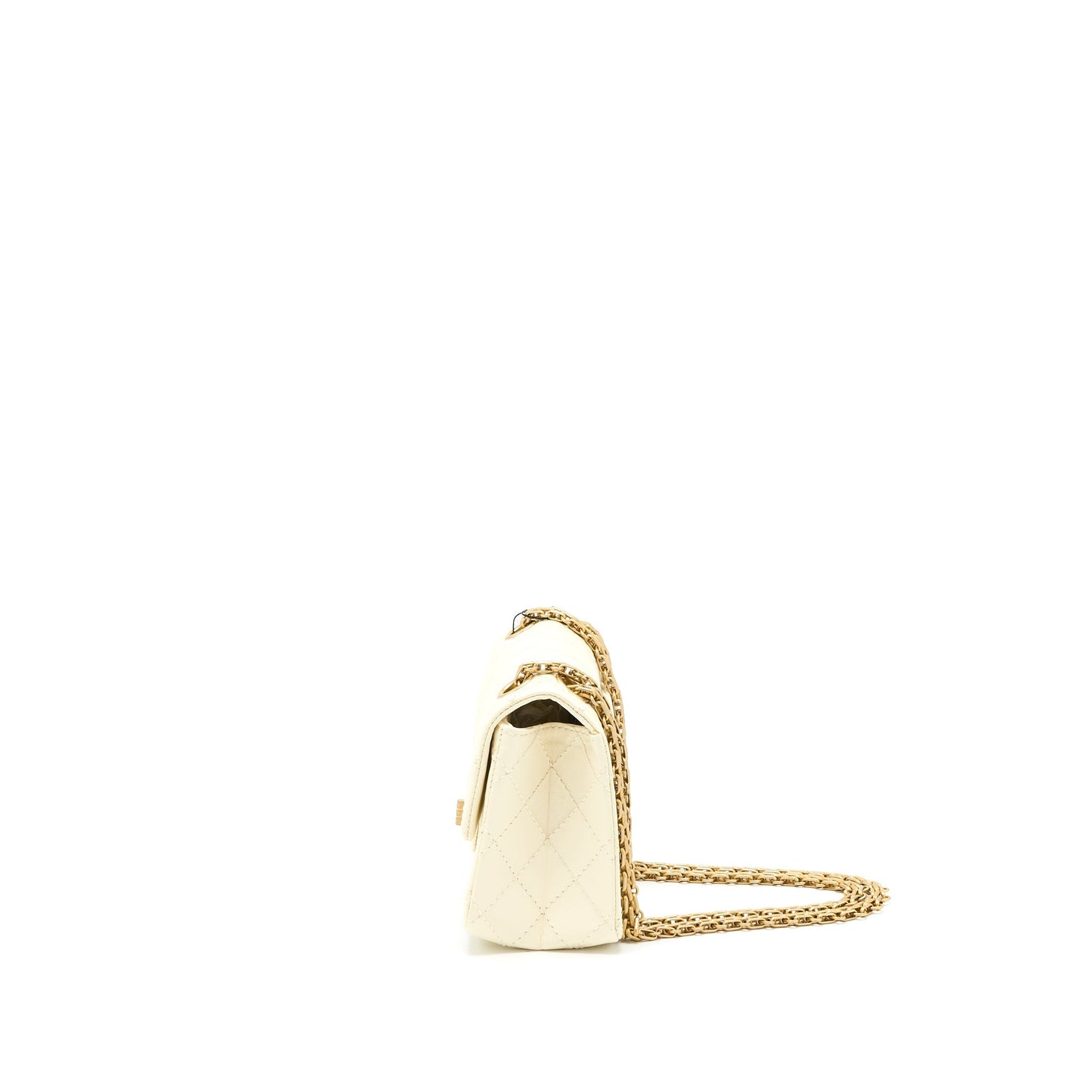 Chanel 20A Mini 2.55 Reissue Flap Bag Aged Calfskin Creamy White Brushed