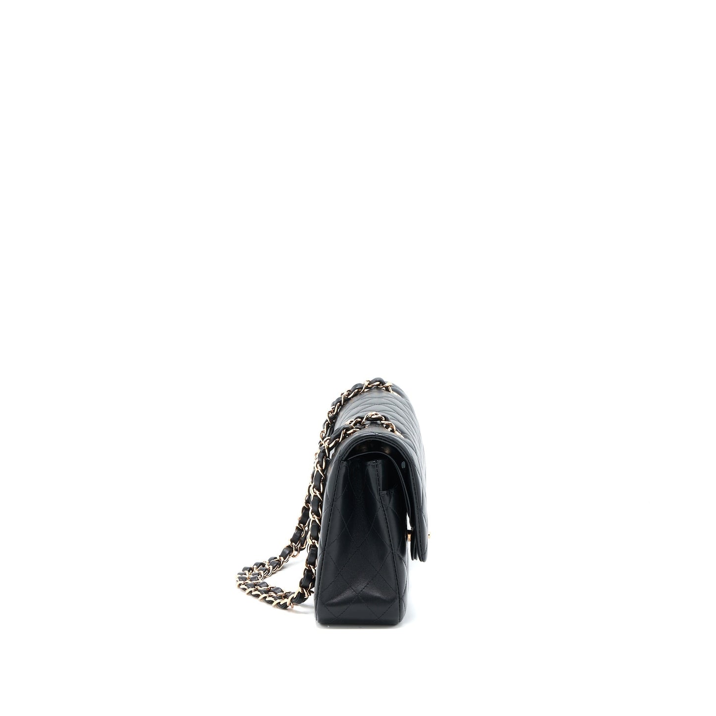 Chanel Medium Classic Flap Bag Lambskin Black R (Microchip)