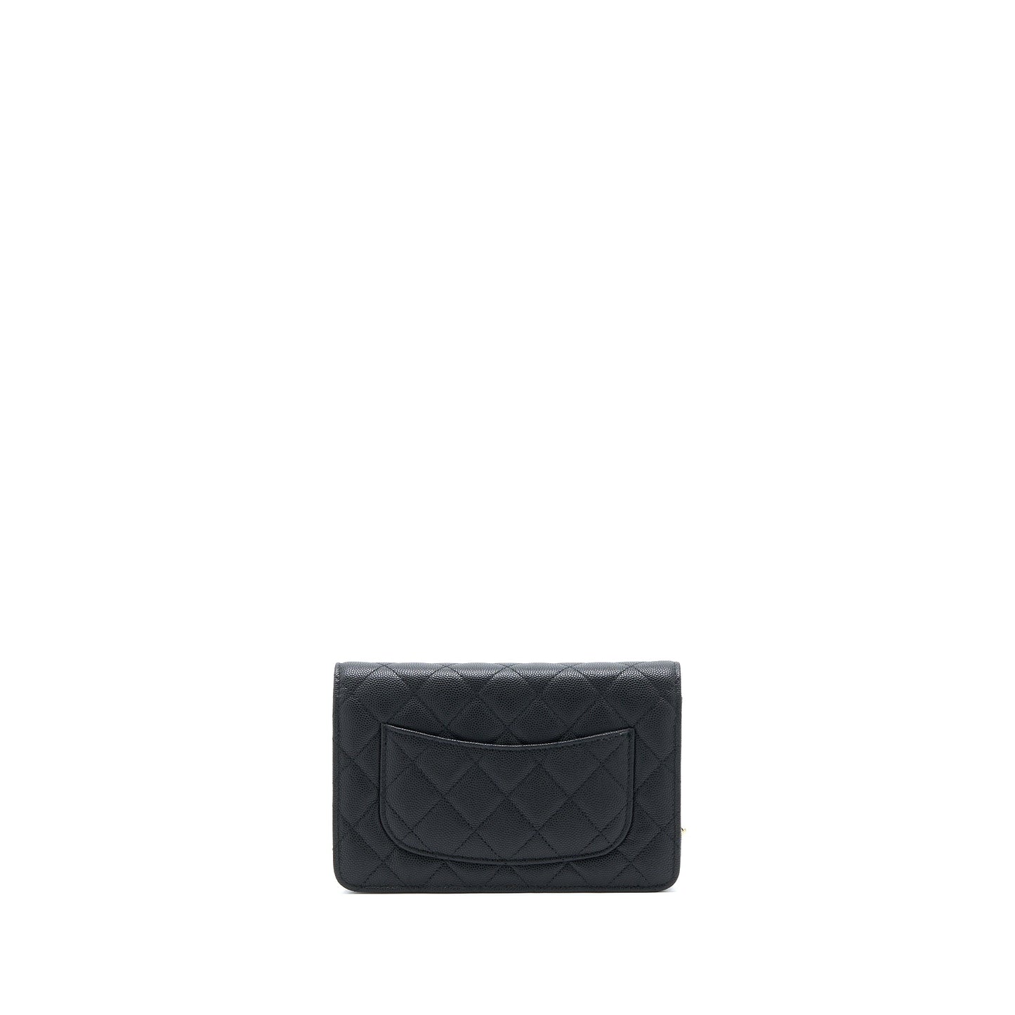Chanel 23C Giant CC Logo Wallet on Chain Caviar Black L (Microchip)