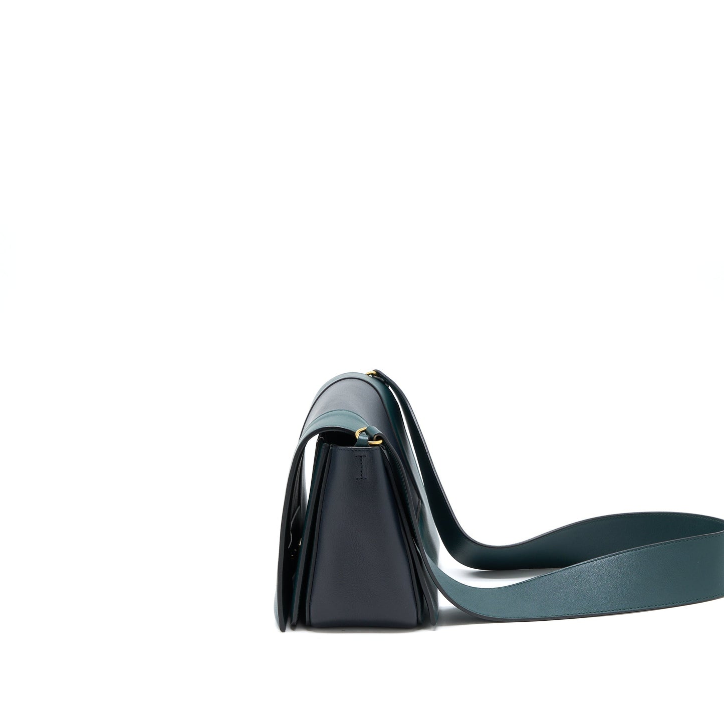 Celine Frame Purse Calfskin Navy/Dark Green