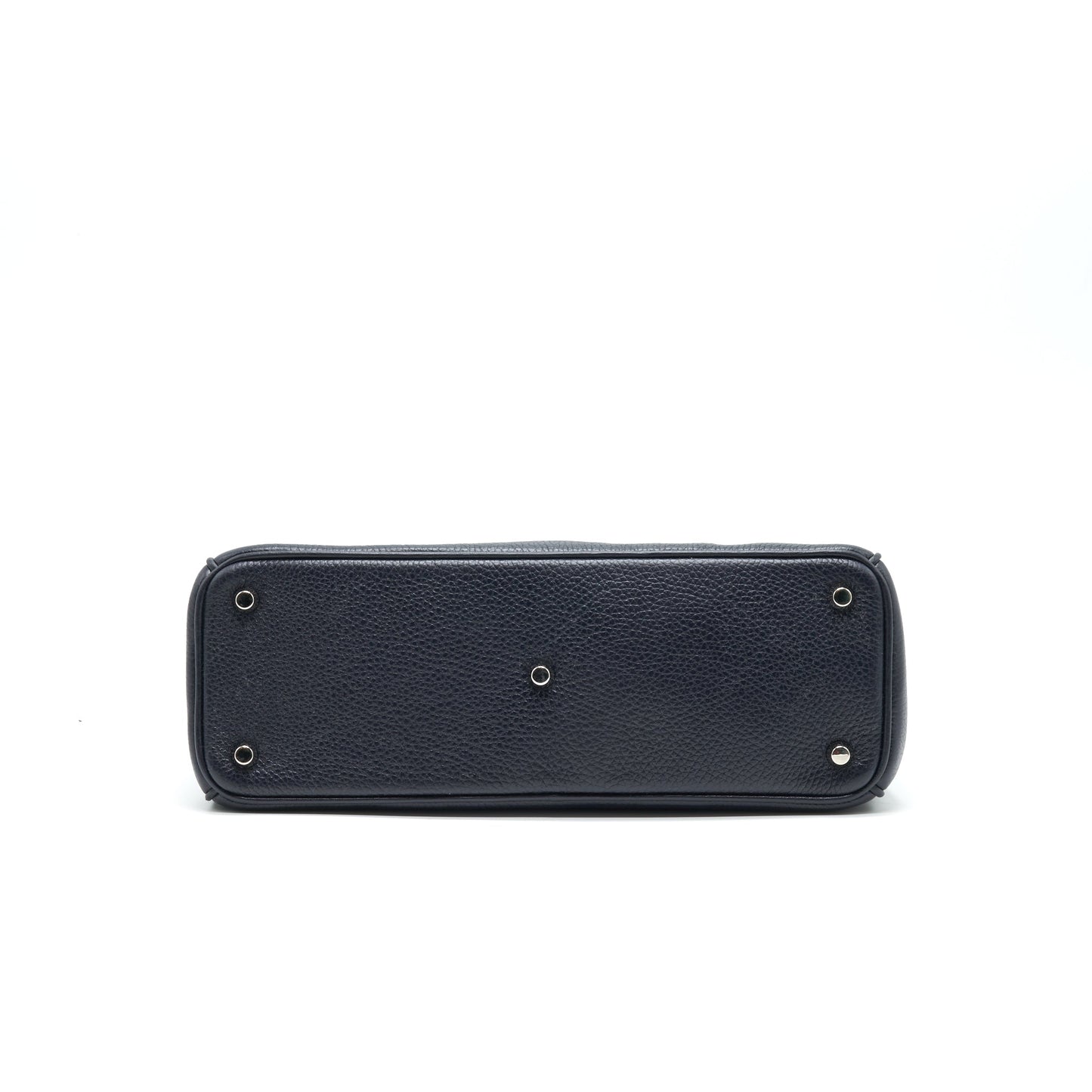 CHRISTIAN Medium Diorissimo Tote Purse Black Grained Leather