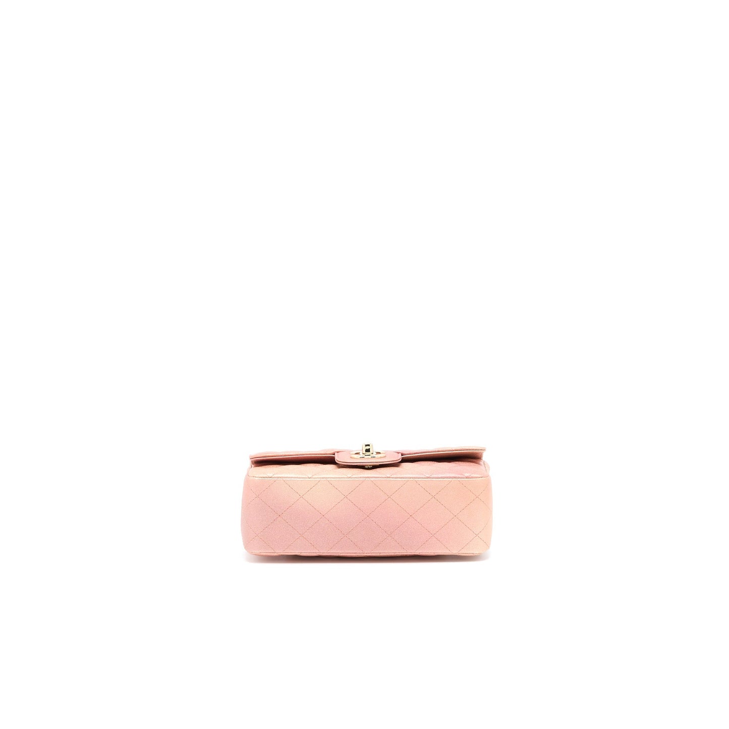 Chanel 21S Mini Rectangular Flap Bag Metallic Grained Lambskin Ombré Rose Gold L