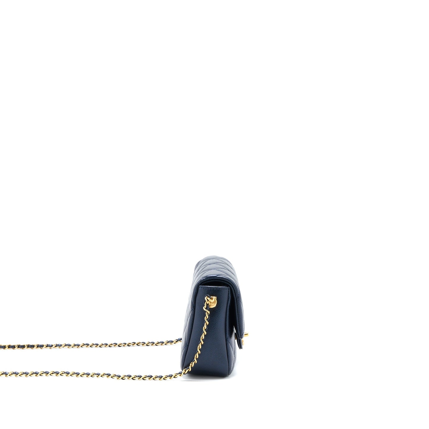 Chanel 21K My Perfect Mini Flap Bag Caviar Black Brushed  (Microchip)