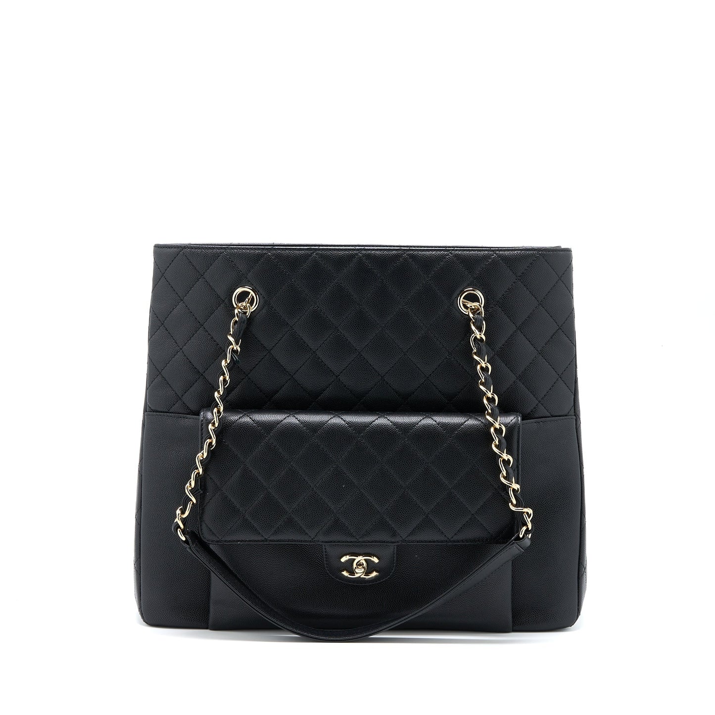 Chanel 19C Large Shopping Tote Bag Caviar Black L