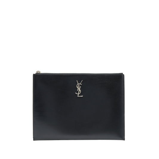 Saint Laurent iPad Holder /Clutch Calfskin Black