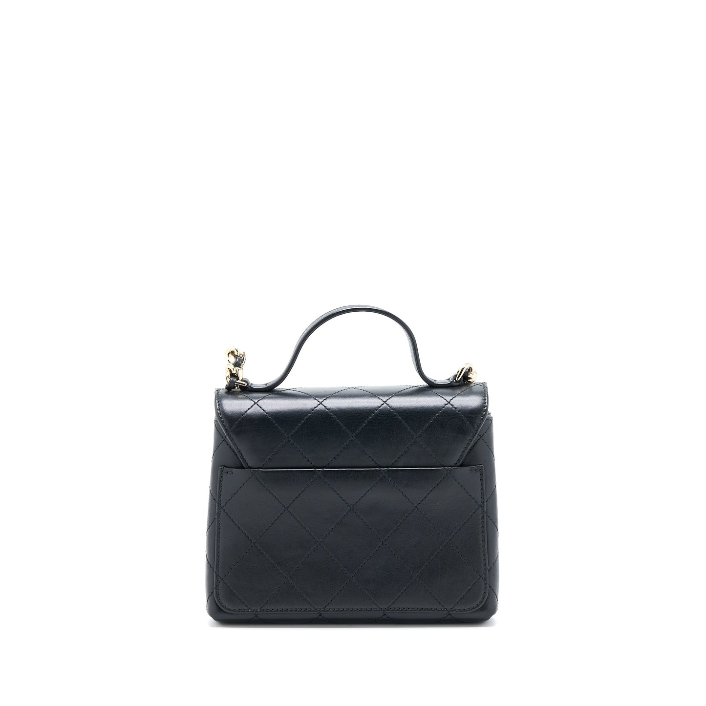 Chanel Seasonal Top Handle Flap Bag Calfskin Black