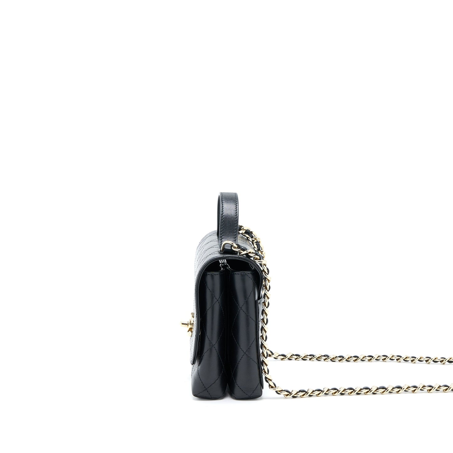 Chanel Seasonal Top Handle Flap Bag Calfskin Black