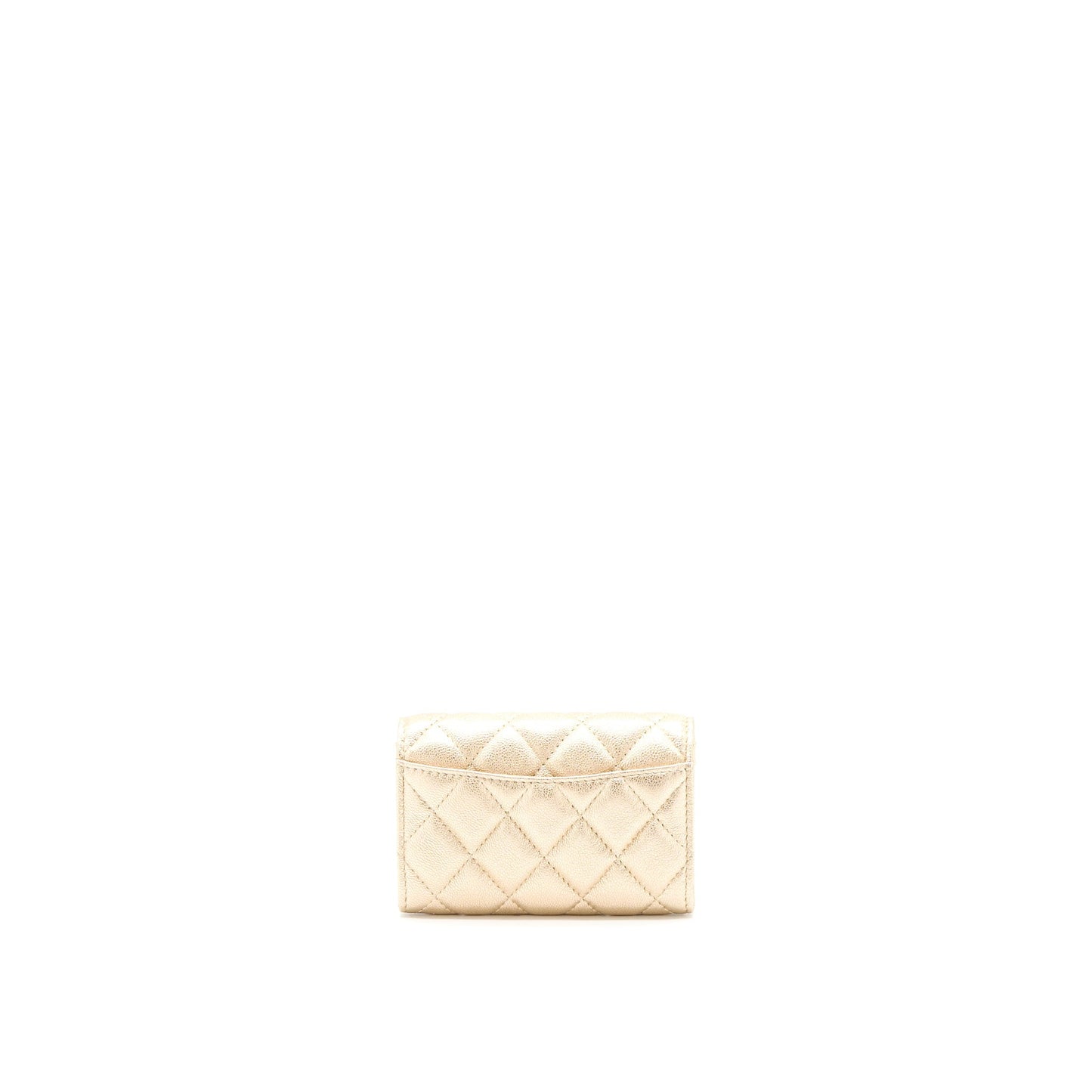 Chanel Quilted Classic Flap Card Holder Lambskin Gold L