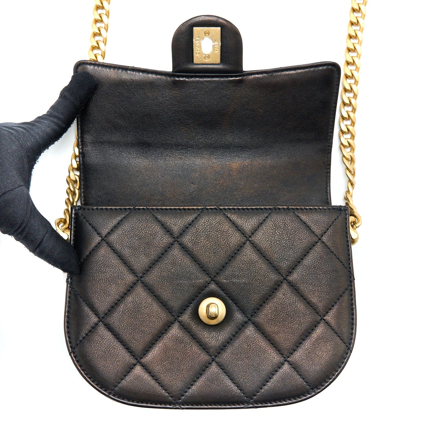 Chanel 21S Moon Messenger Bag Calfskin Black
