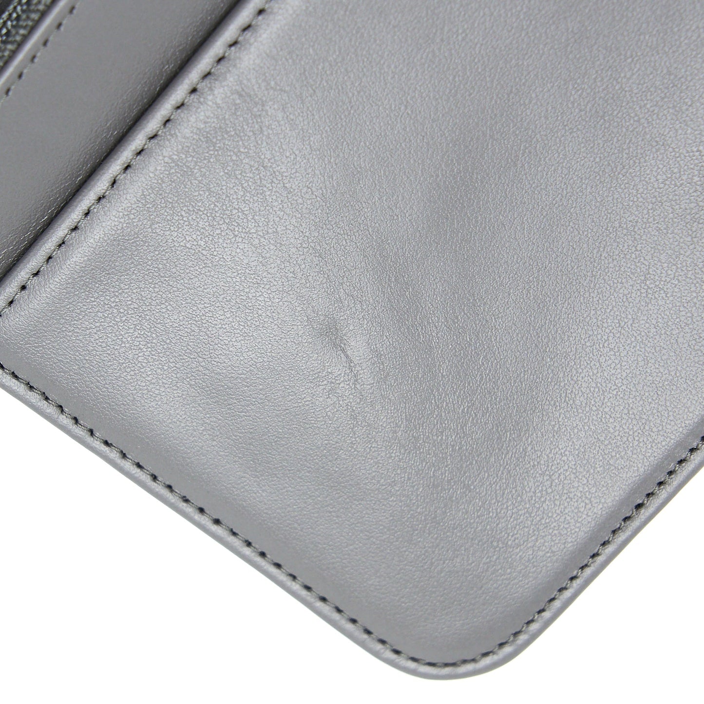 Chanel 22A Boy Wallet On Chain Grained Calfskin Dark Grey Brushed  (Microchip)