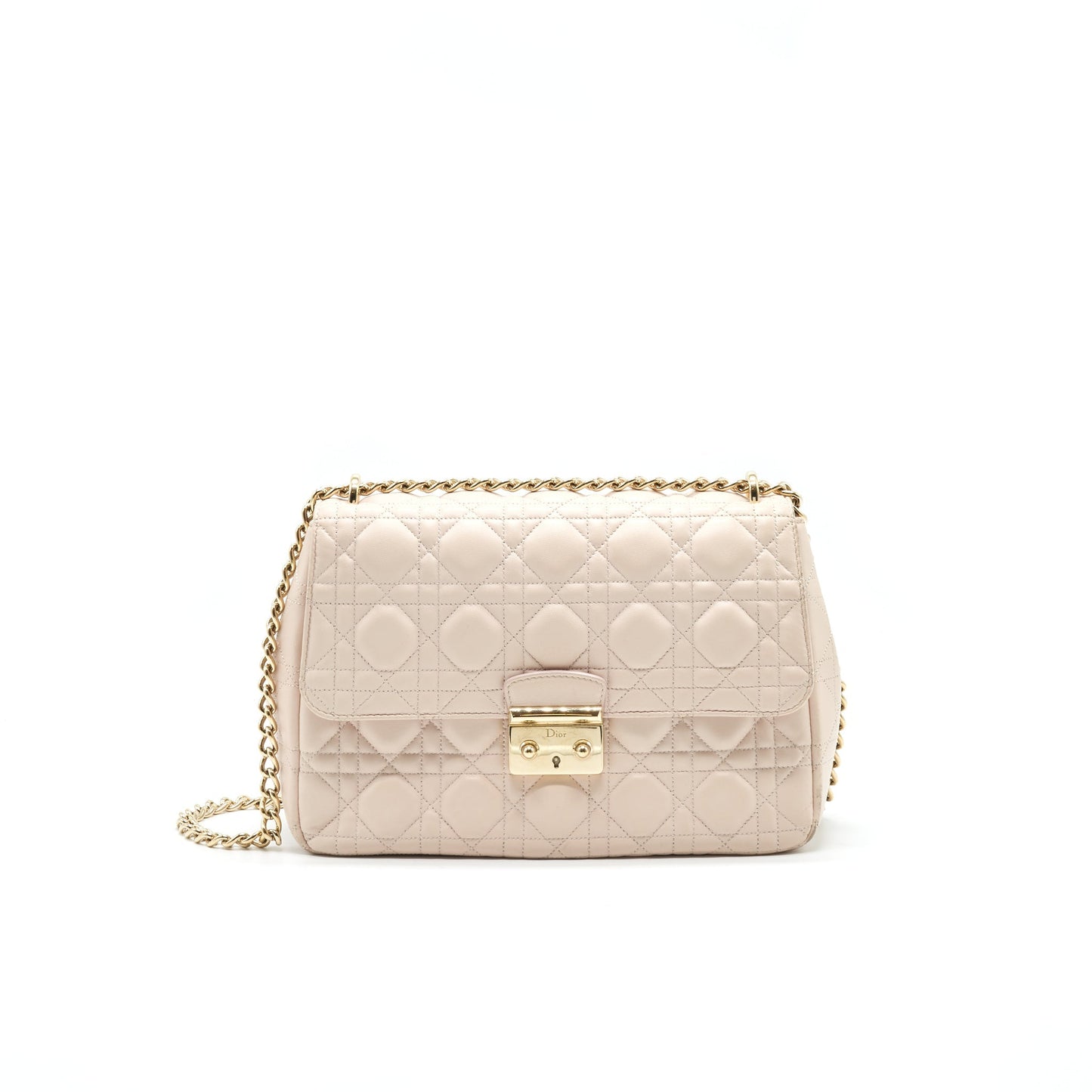 Christian Dior Cannage Leather Miss Dior Flap Purse in Light pink