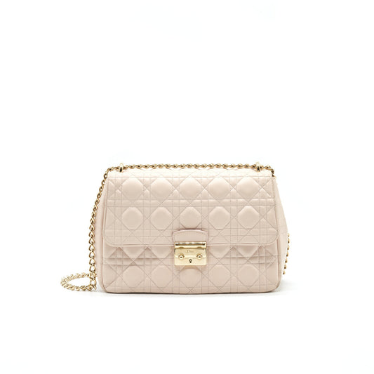 Christian Dior Cannage Leather Miss Dior Flap Purse in Light pink