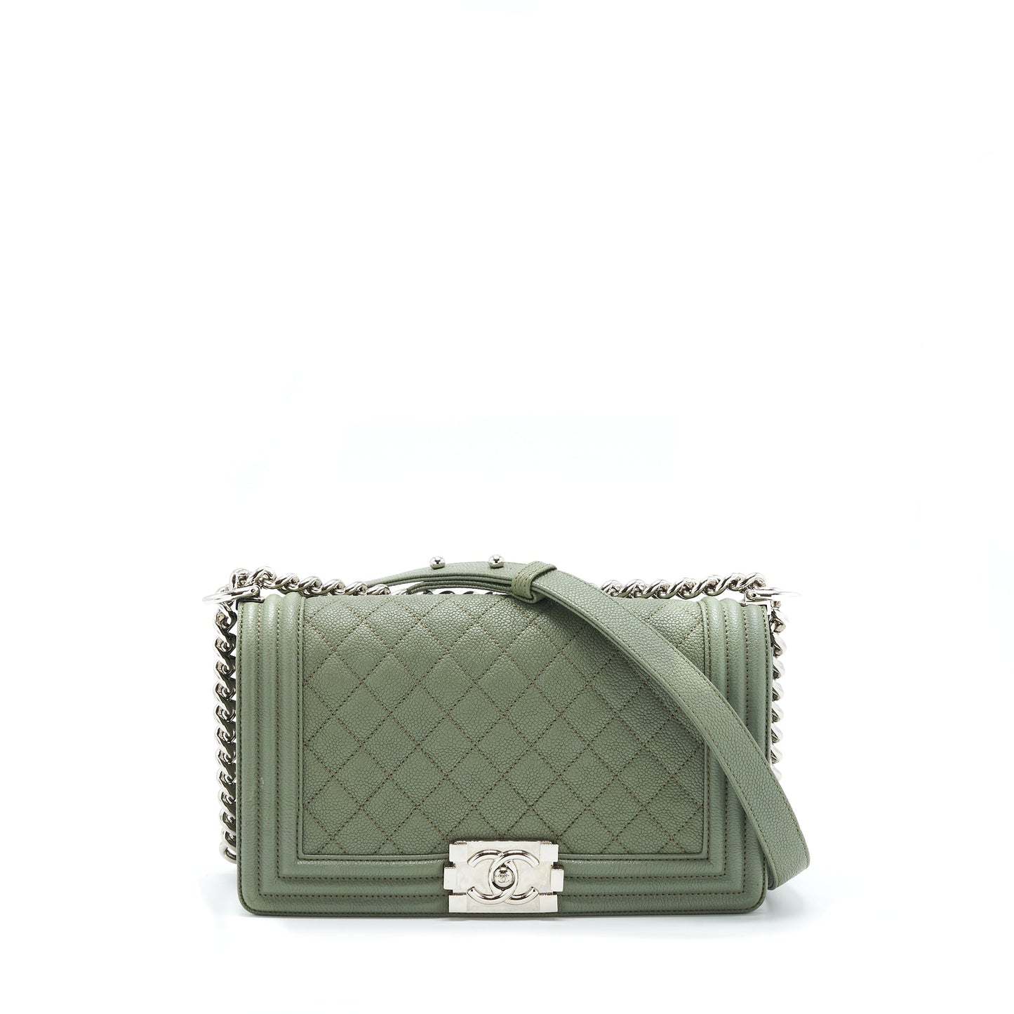 Chanel Medium Boy Bag Caviar Light Green