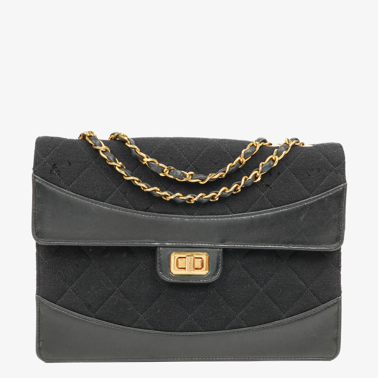 Chanel Classic Jersey And Leather Black Single Flap Bag, 1989-1991